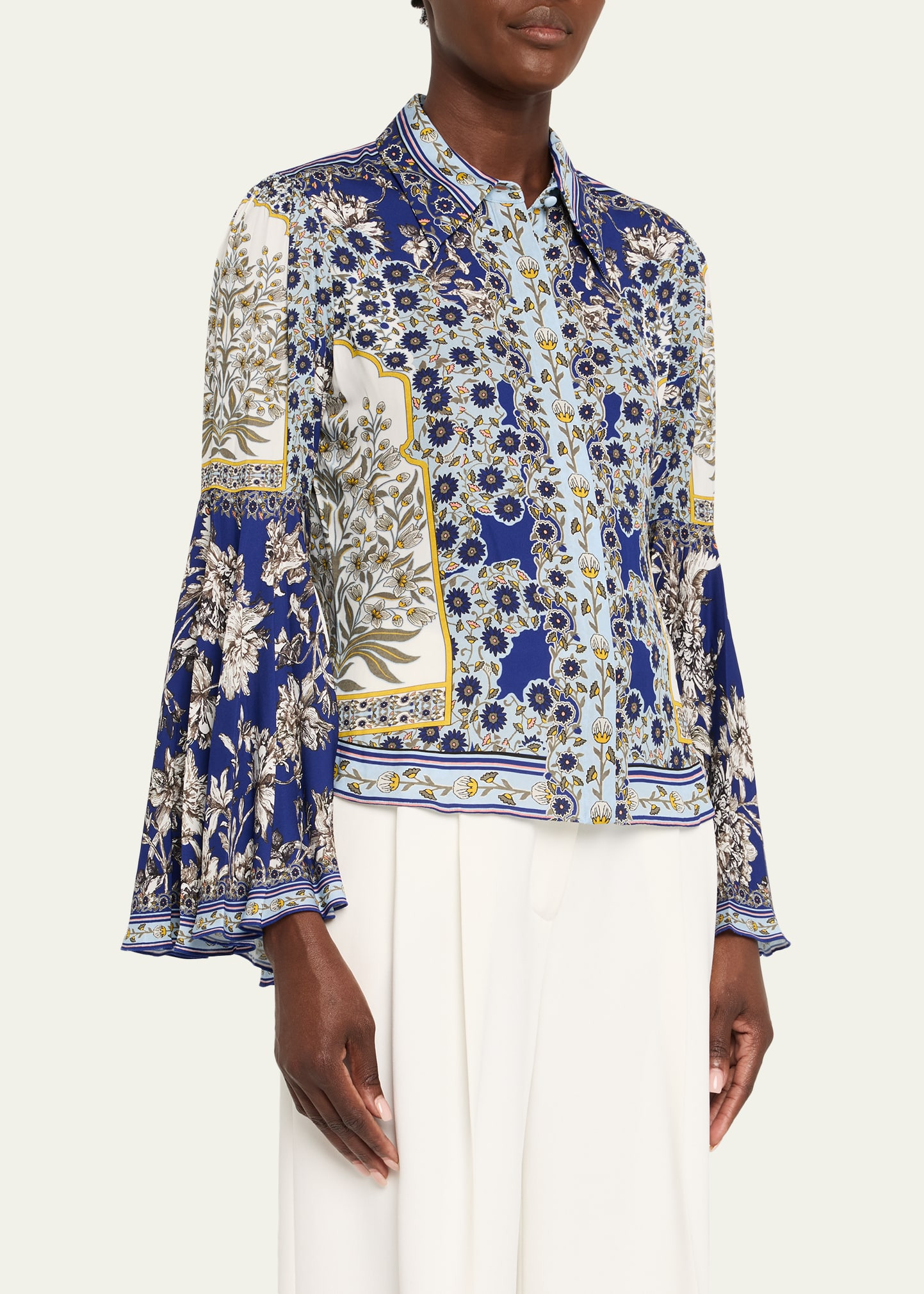 Willa Forevermore Fitted Bell-Sleeve Placket Top - 4