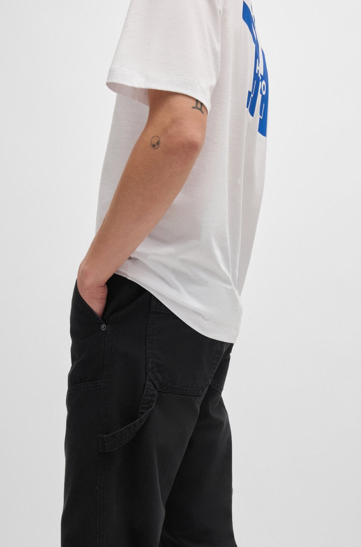 TAPERED-FIT TROUSERS IN COTTON CANVAS - 5