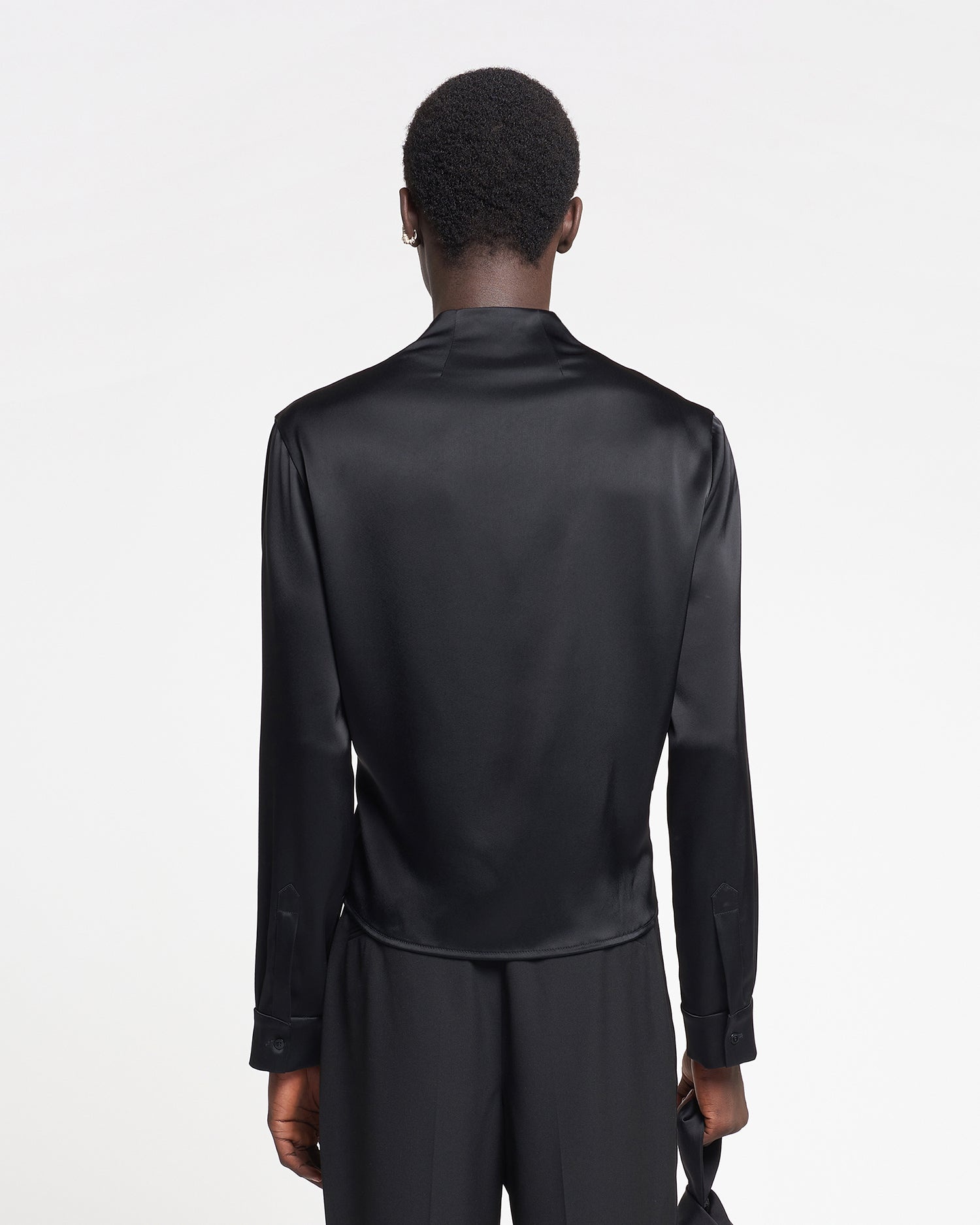 Slip Satin Wrap Shirt - 3