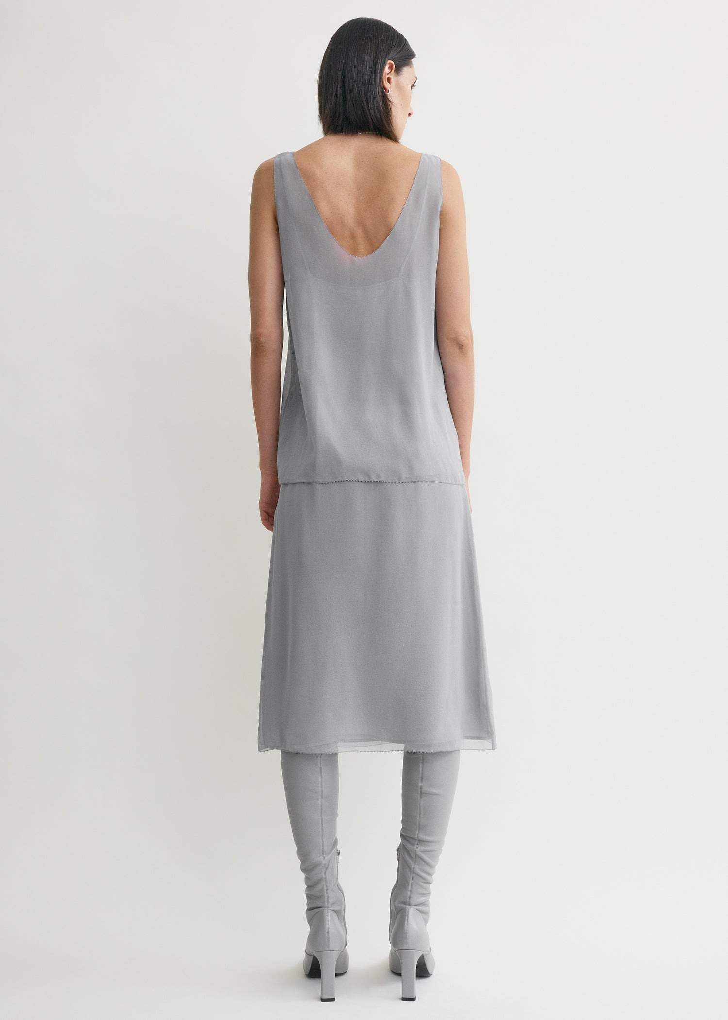 Chiffon slip top light grey - 4