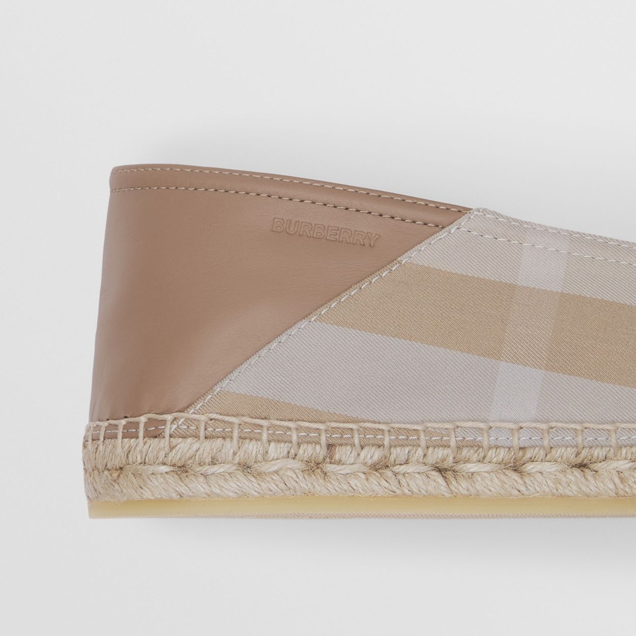 Check Cotton and Leather Espadrilles - 7