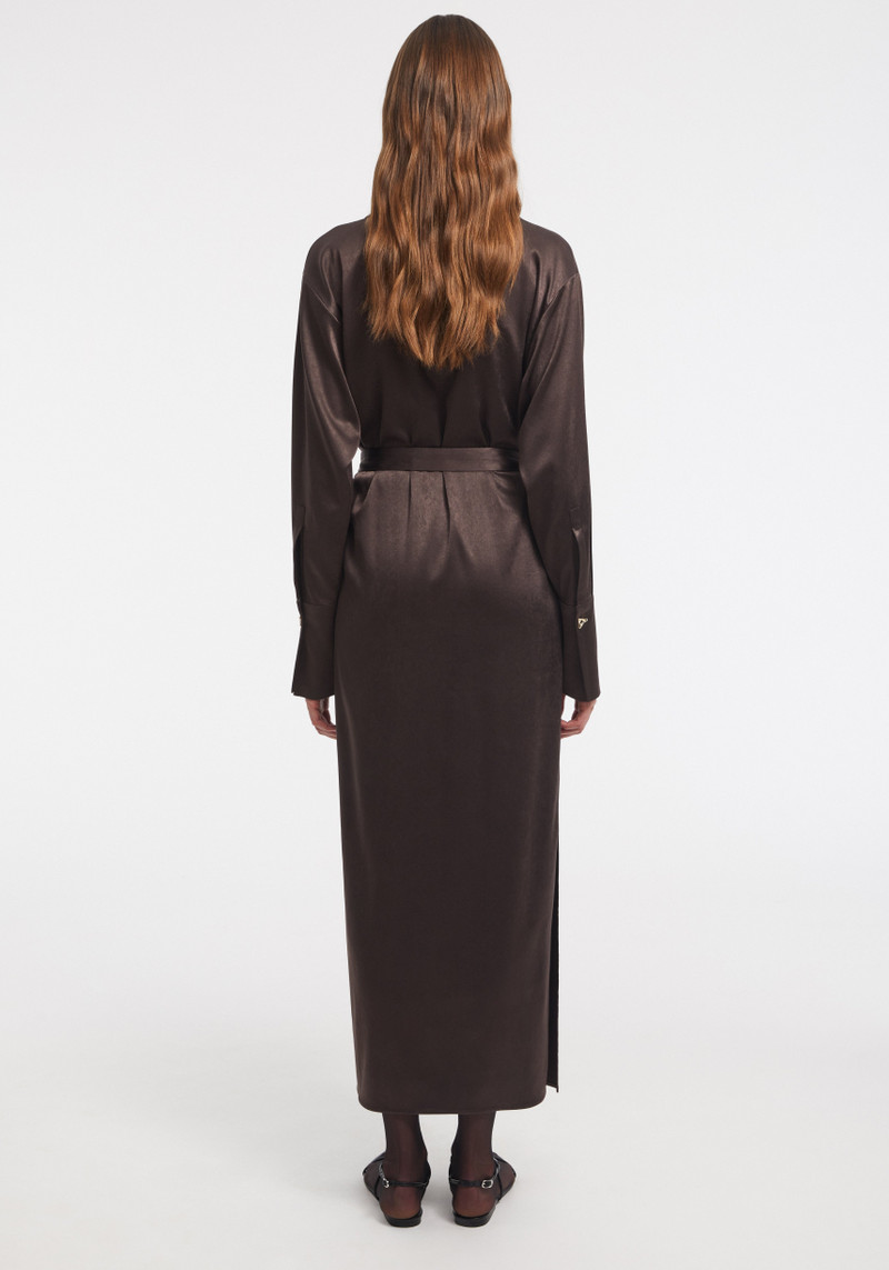 FARA Satin wrap maxi dress 5
