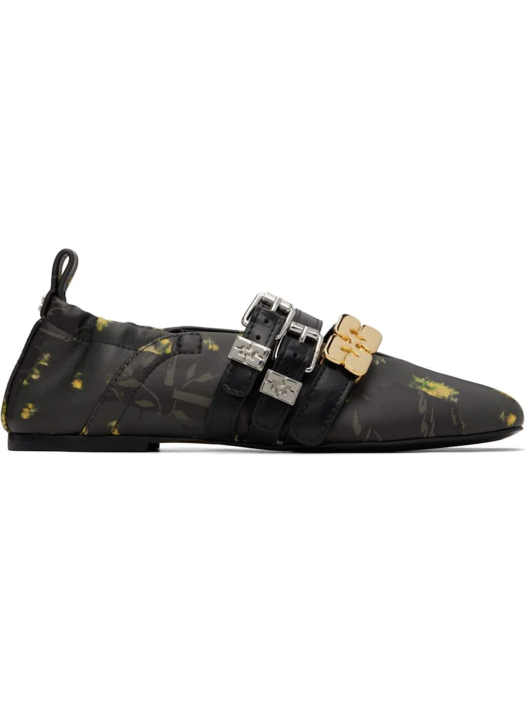 Green Sue Triple Printed Ballerina Flats - 1