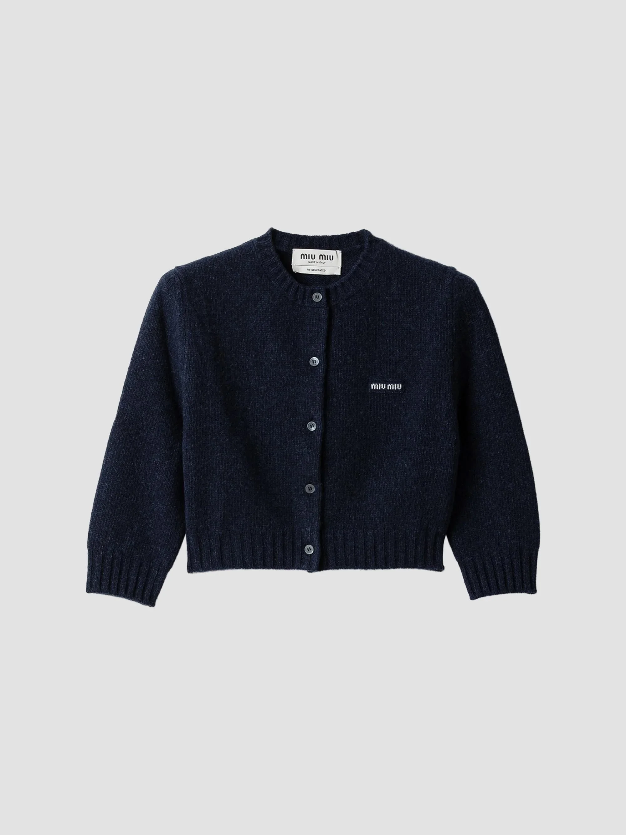 Women's Wool and Cashmere Cardigan - Blue - 1