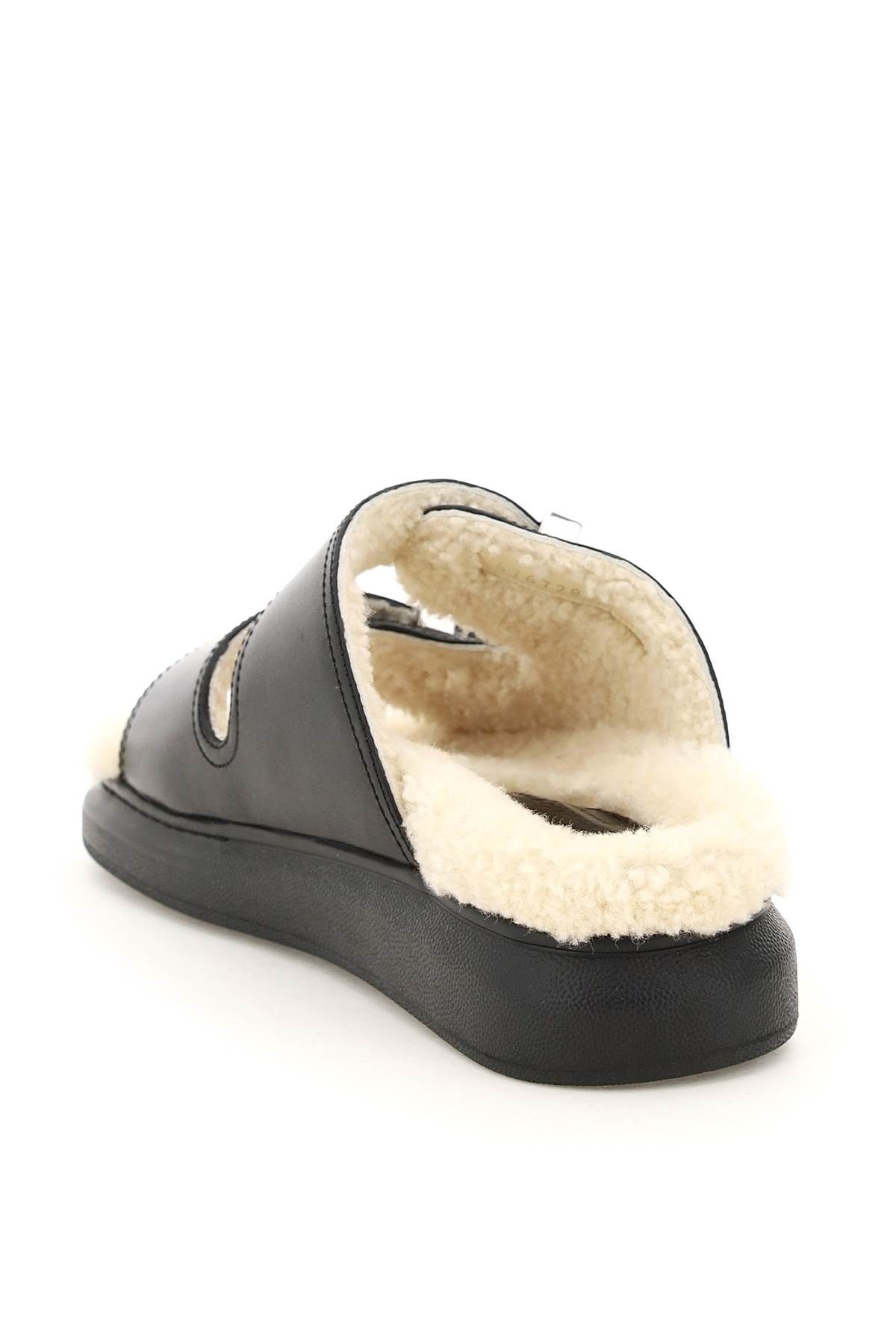 LEATHER AND SHEARLING HYBRID MULES - 2