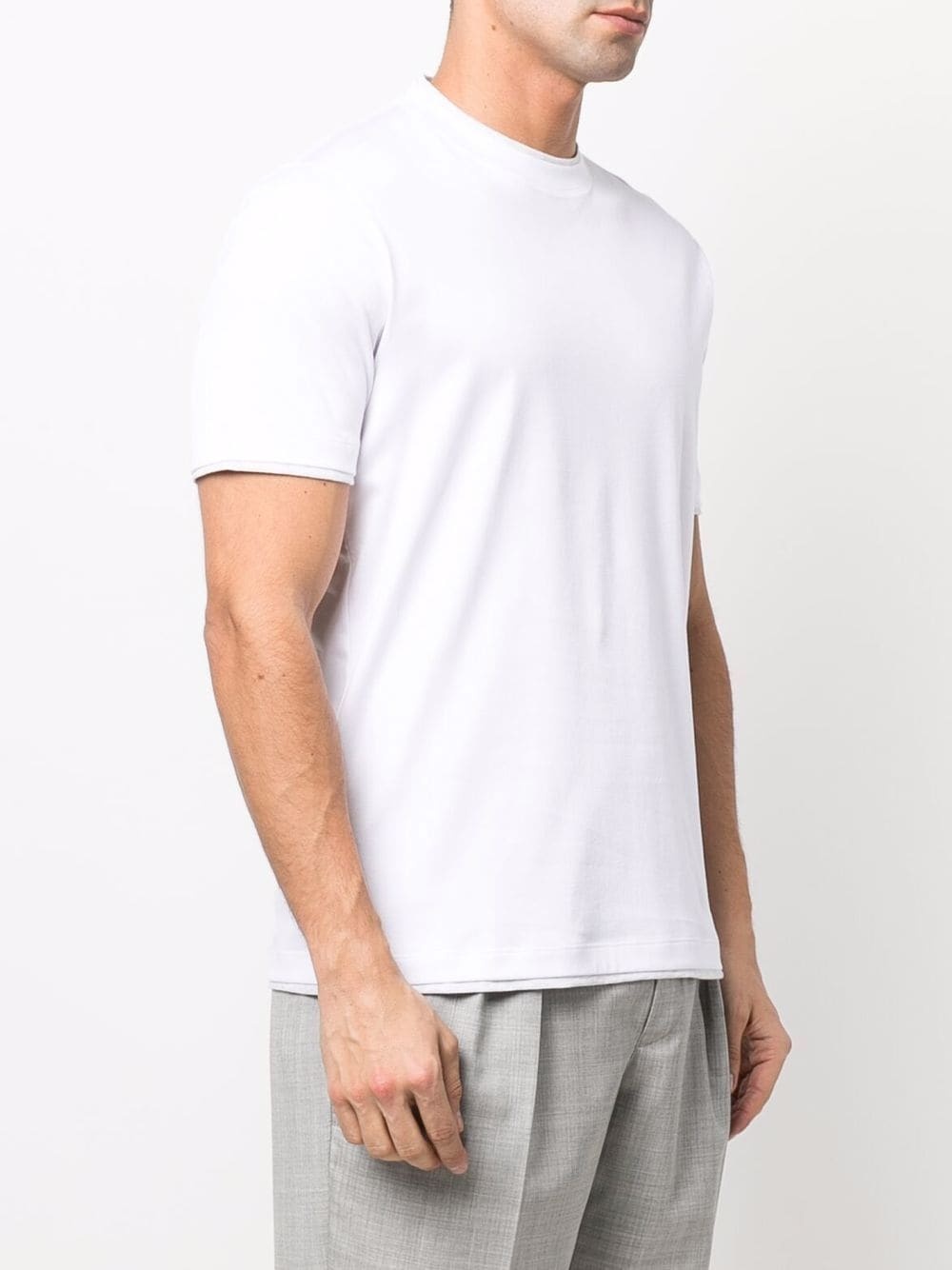 layered-trim cotton T-Shirt - 3