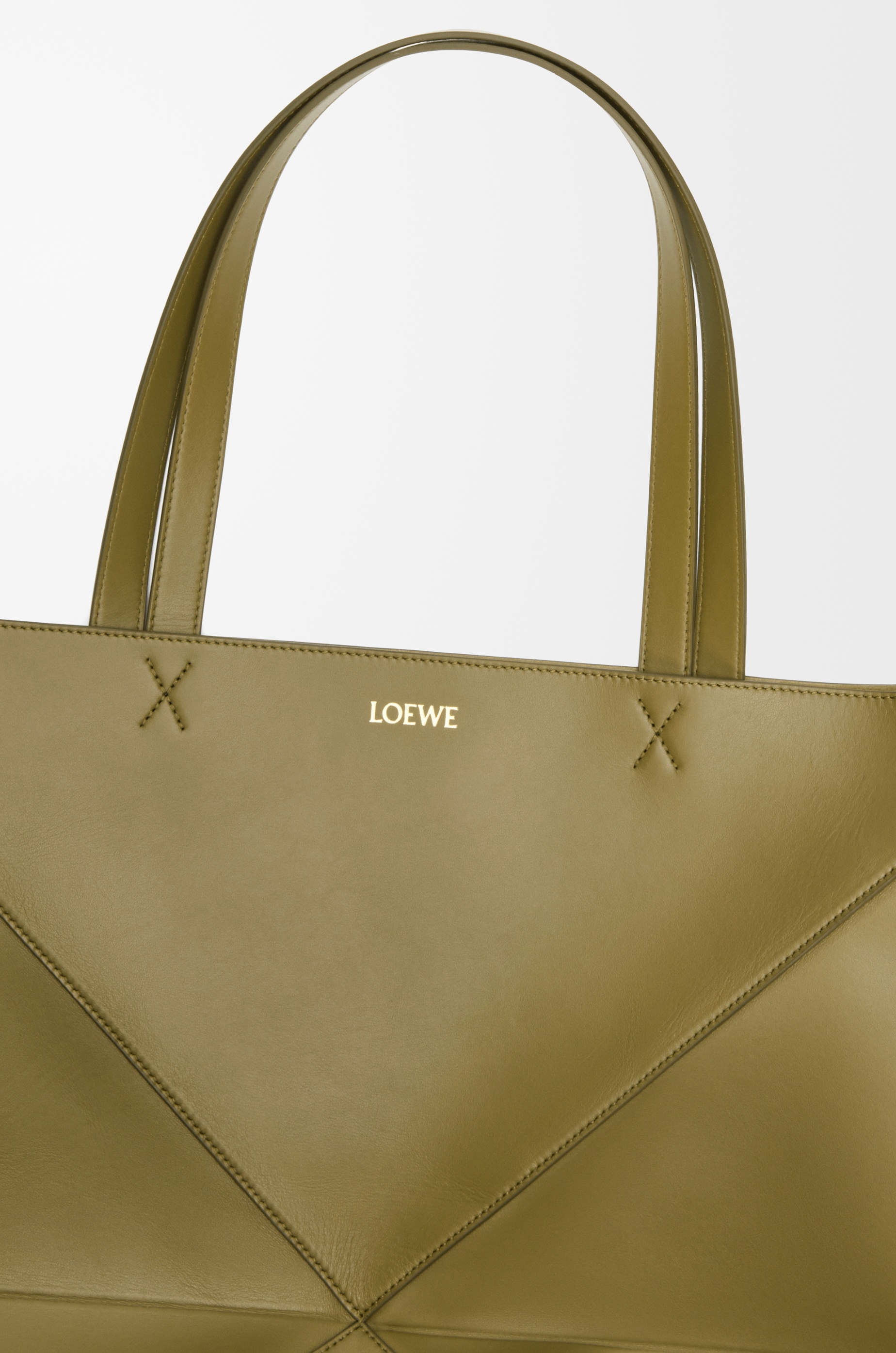 XL Puzzle Fold Tote in shiny calfskin - 10