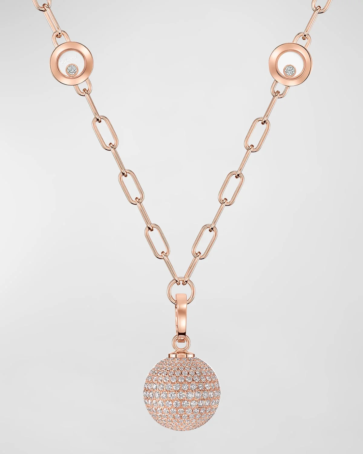 Happy Diamonds Planet 18K Rose Gold Diamond Necklace - 1