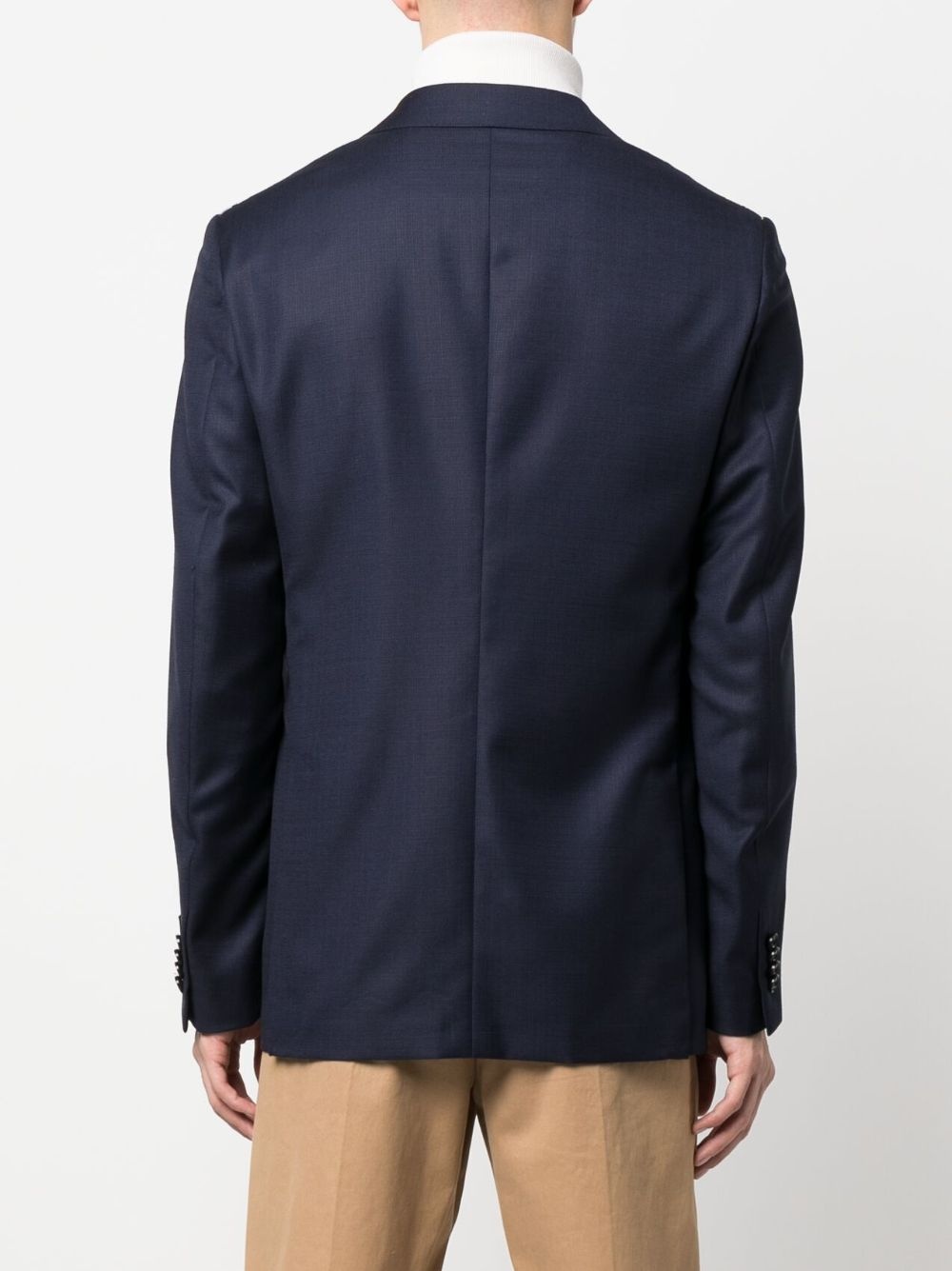 notched-lapels wool blazer - 4