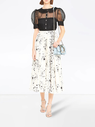 Miu Miu puffed short-sleeve sheer blouse outlook