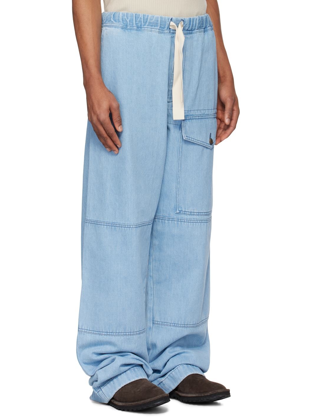 Blue Drawstring Jeans - 2