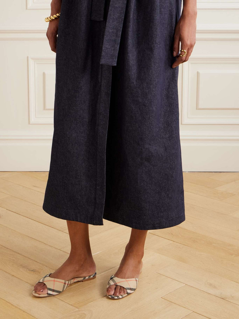 Burberry Checked linen slides Sand outlook