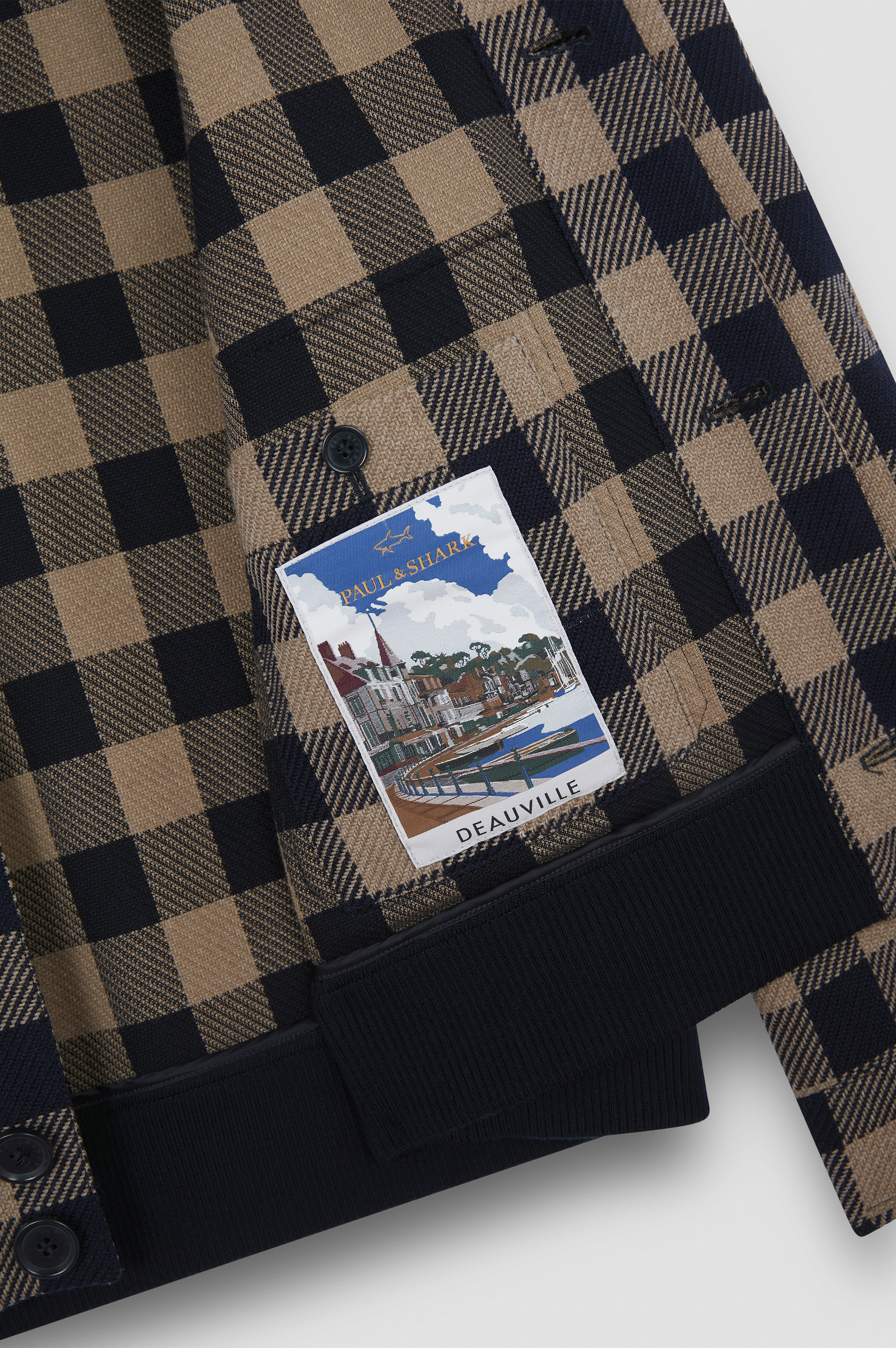 WOOL BLOUSON WITH CHECK PATTERN - 6