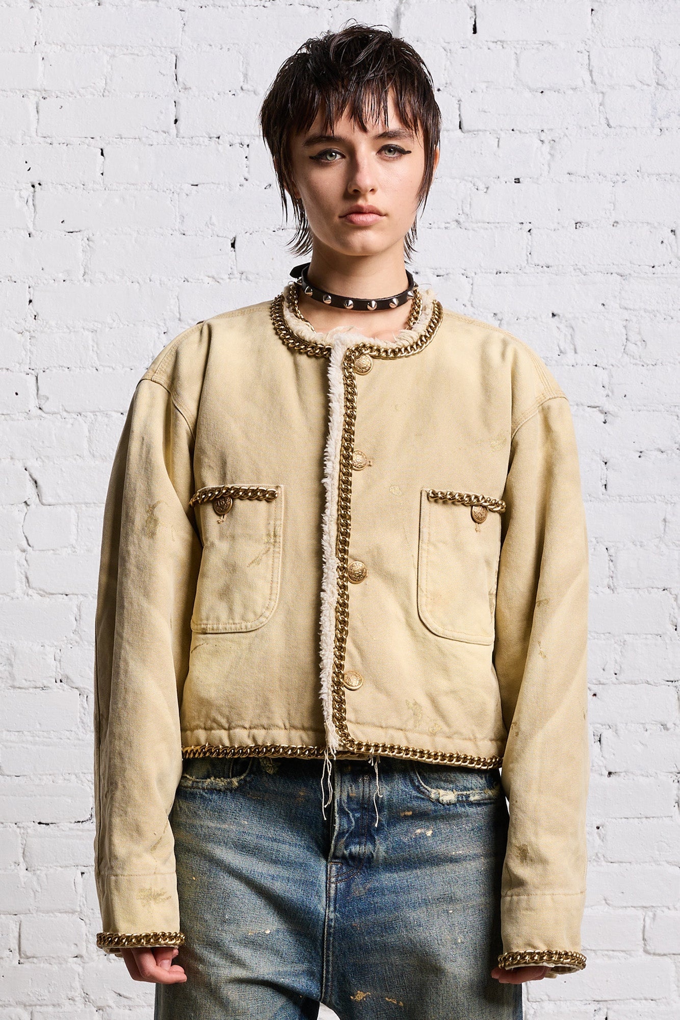CROPPED CHORE JACKET - KHAKI CANVAS - 4