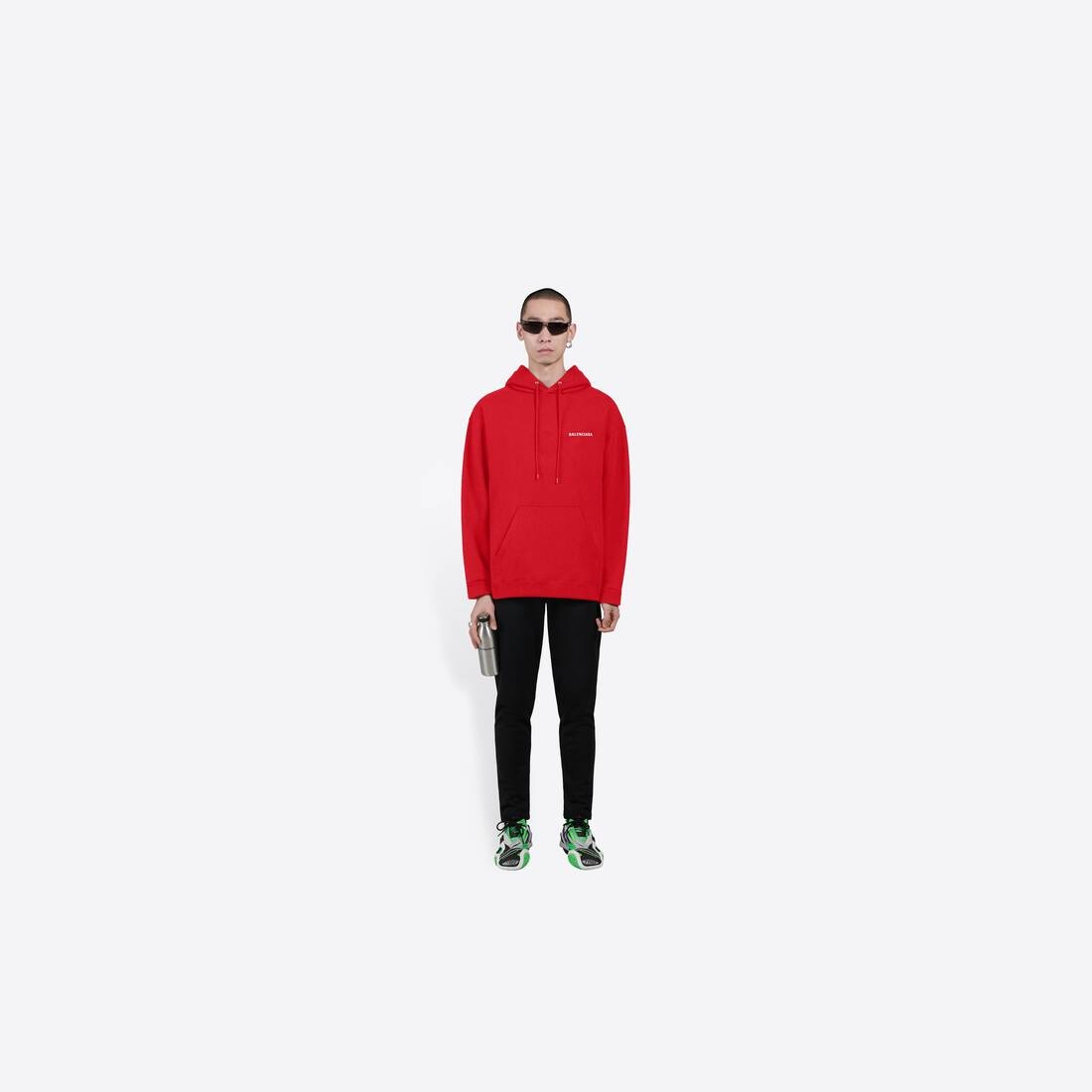 Men's Balenciaga Hoodie Medium Fit  in Red/white - 6