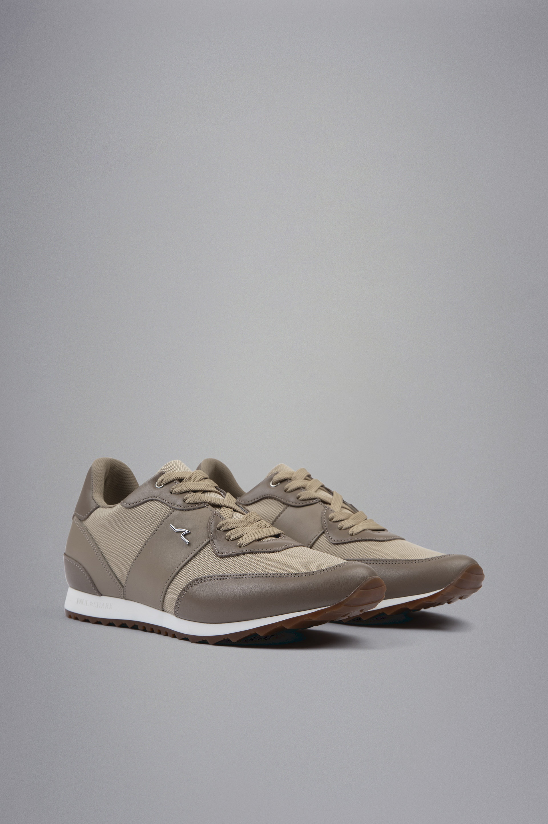 TECH FABRIC AND LEATHER HYBRID SNEAKERS - 4