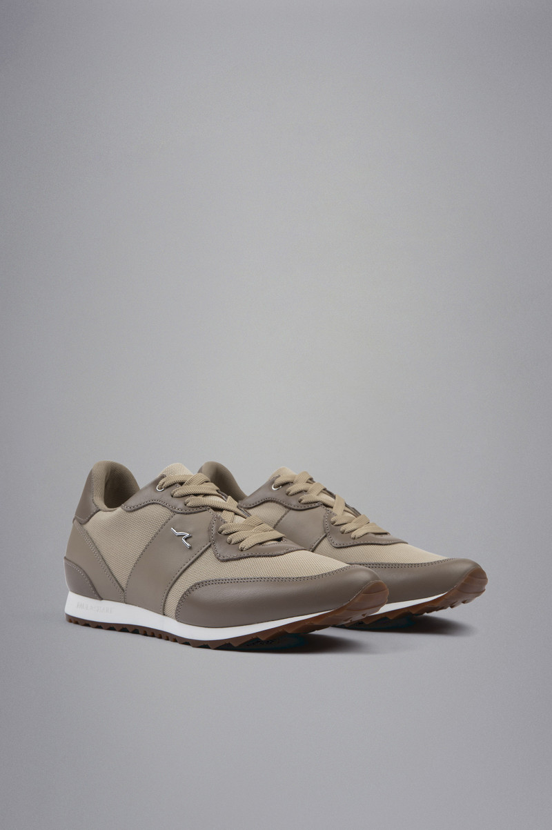 TECH FABRIC AND LEATHER HYBRID SNEAKERS 4