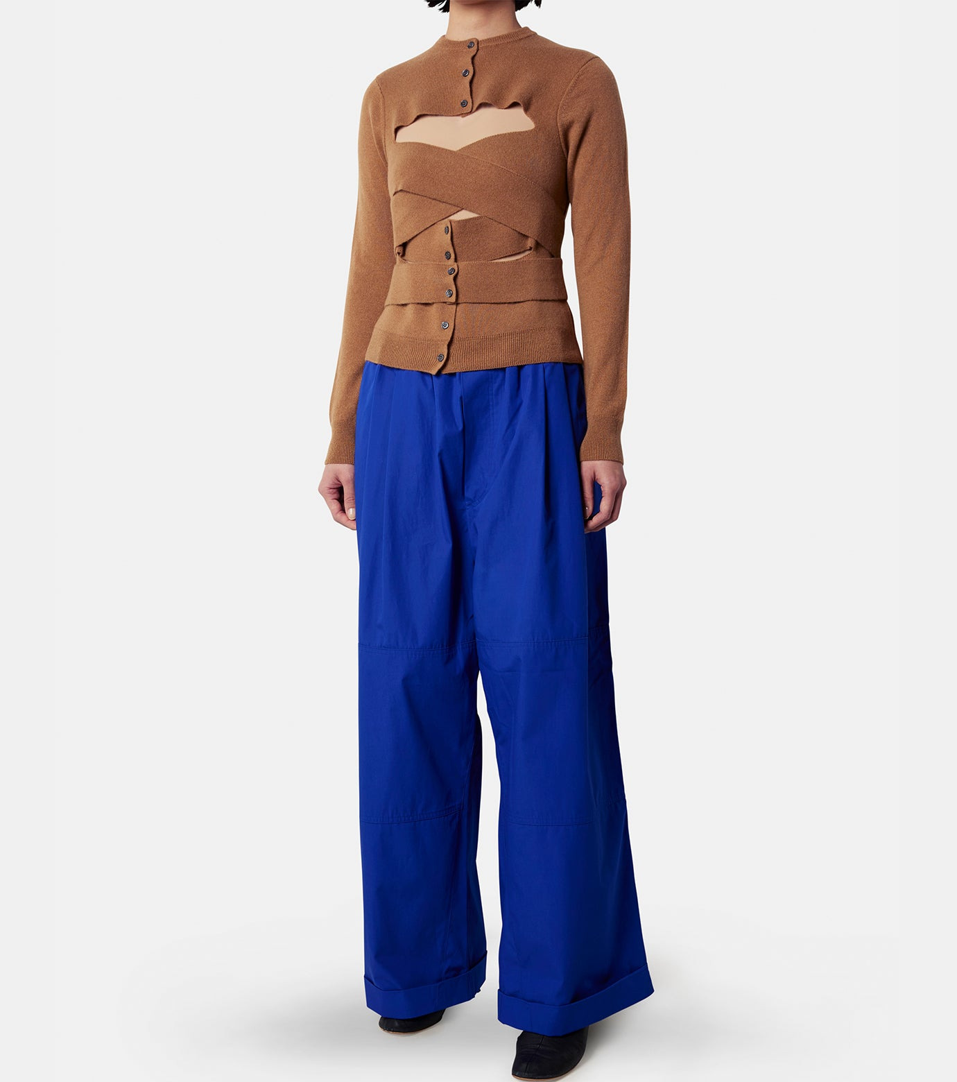 Crewneck Wrap Cardigan w/Cut-Out - 4