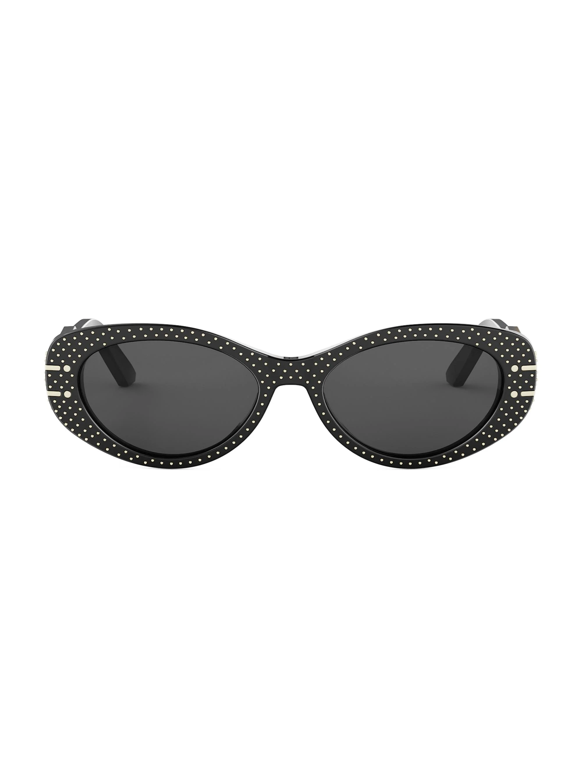 Women's DiorSignature B8U 53MM Studded Butterfly Sunglasses - Black Smoke - 1
