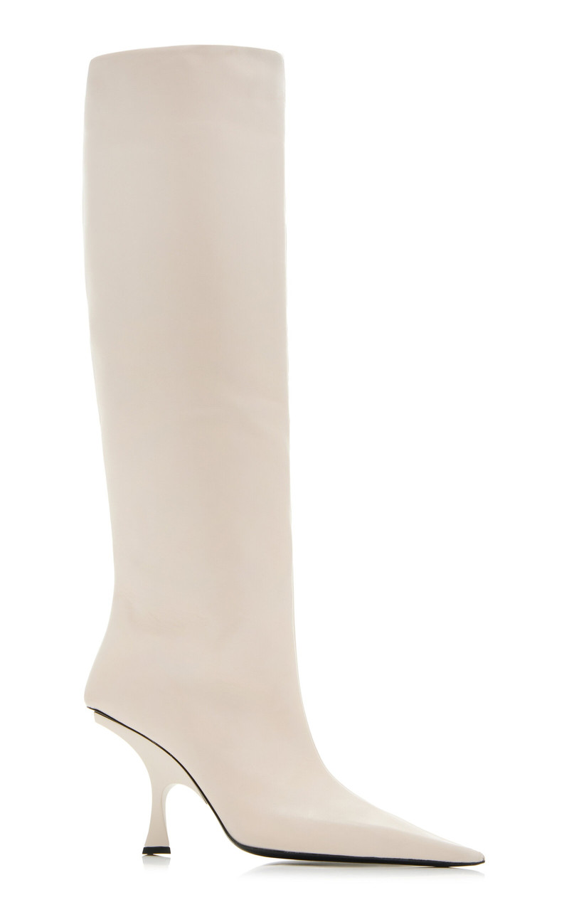 Ester Leather Knee Boots ivory 1