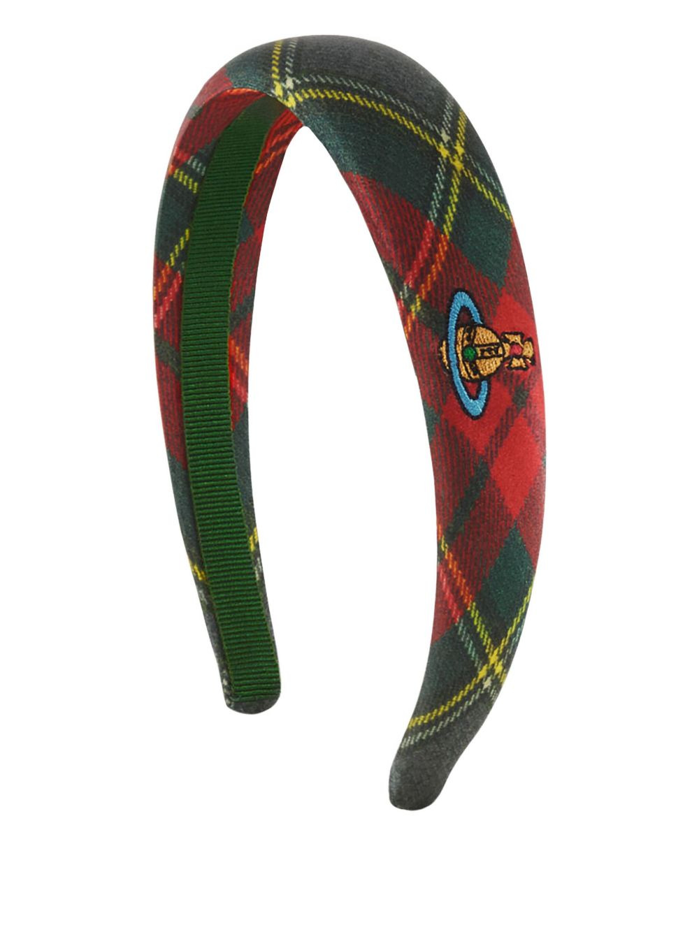 tartan embroidered headband - 1