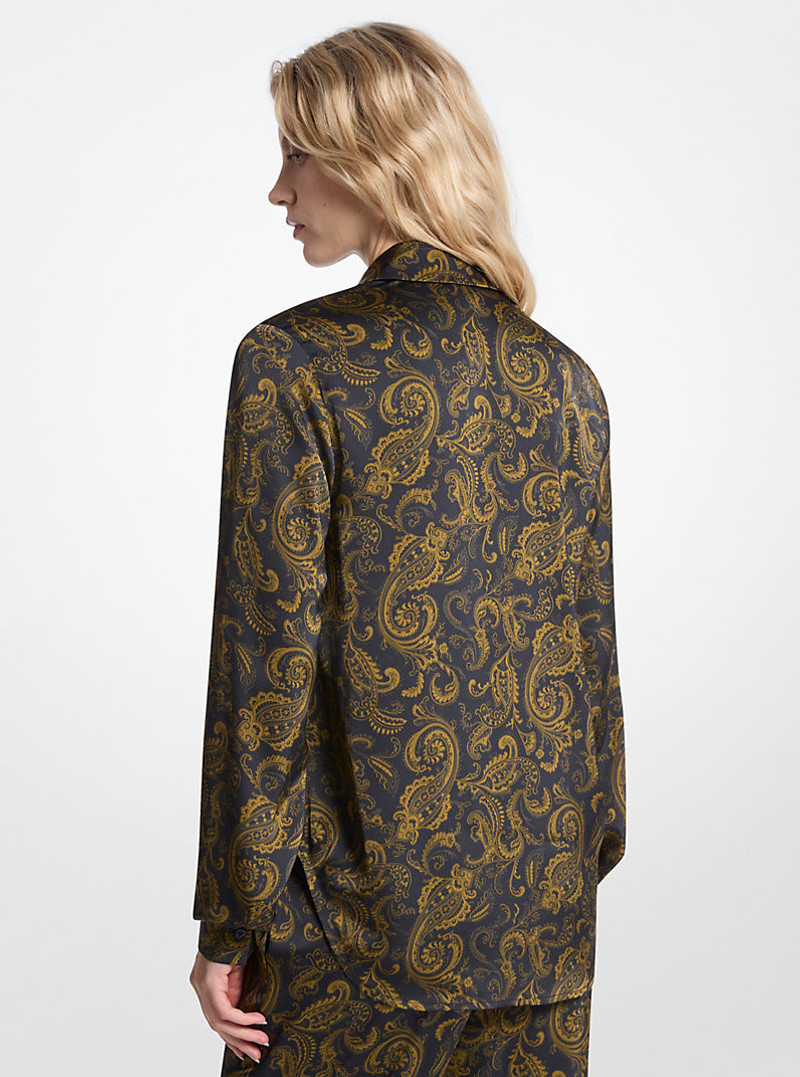 MICHAEL KORS Paisley Print Satin Pajama Shirt outlook