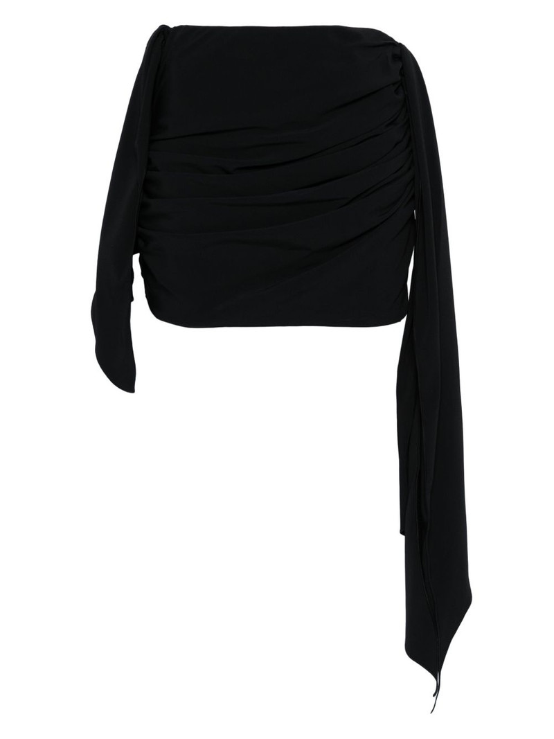 draped knot mini skirt 1