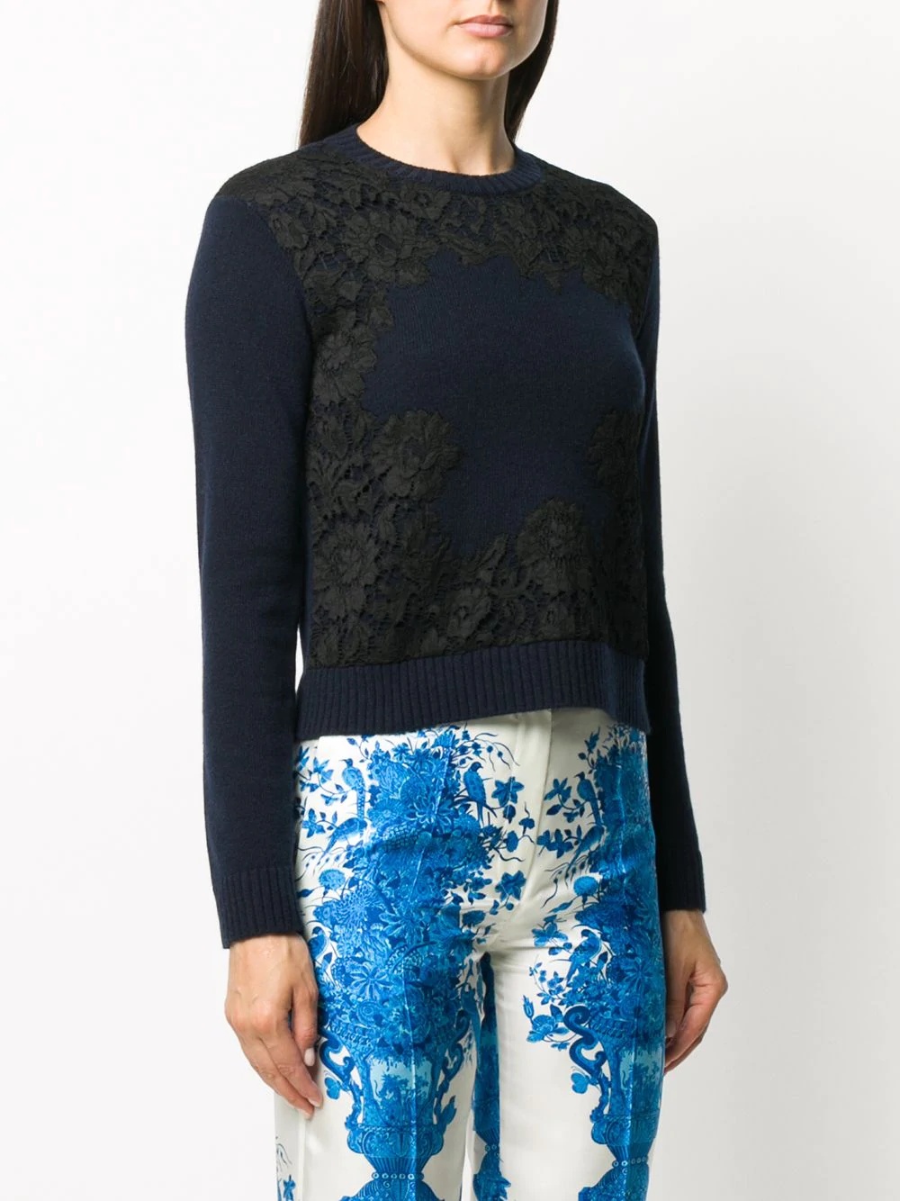 lace overlay jumper - 3