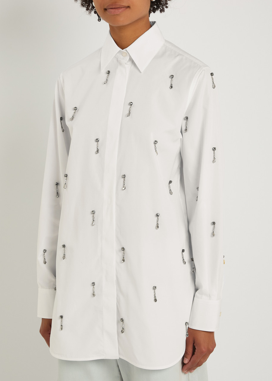 Stella Mccartney Crystal-embellished Cotton-poplin Shirt - 2