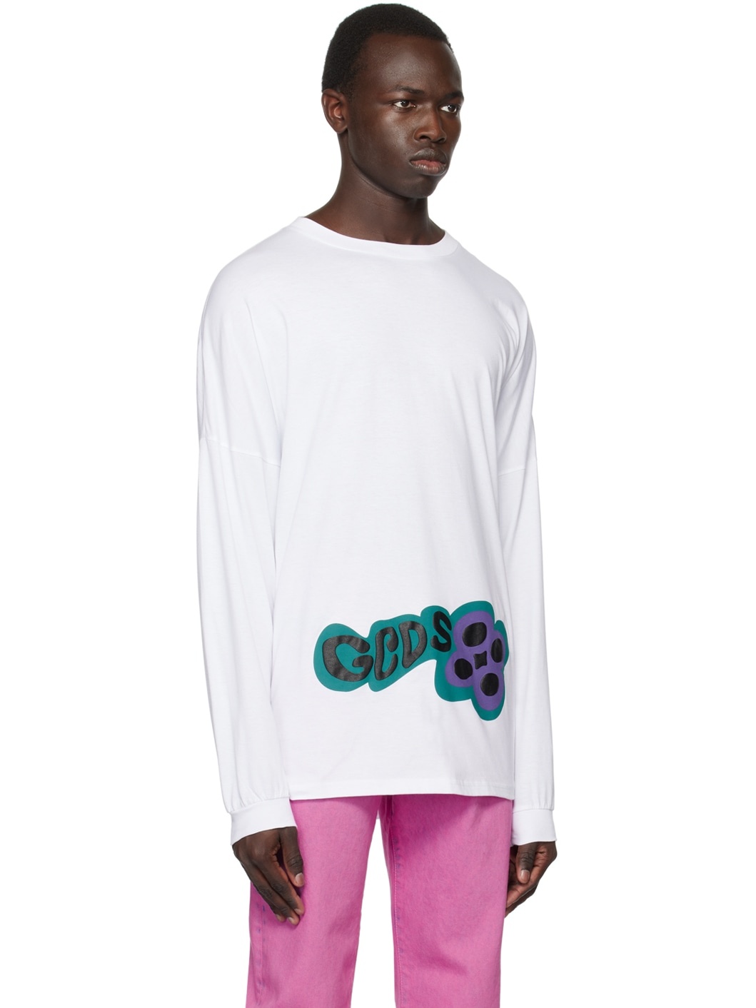 White Checkerboard Long Sleeve T-Shirt - 2
