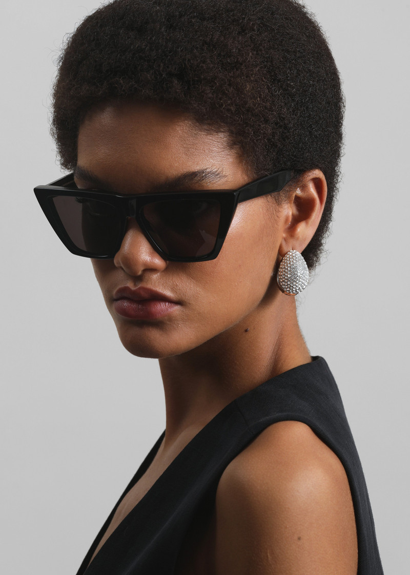 Coperni Crystal-Embellished Creole Logo Earrings - Silver 5