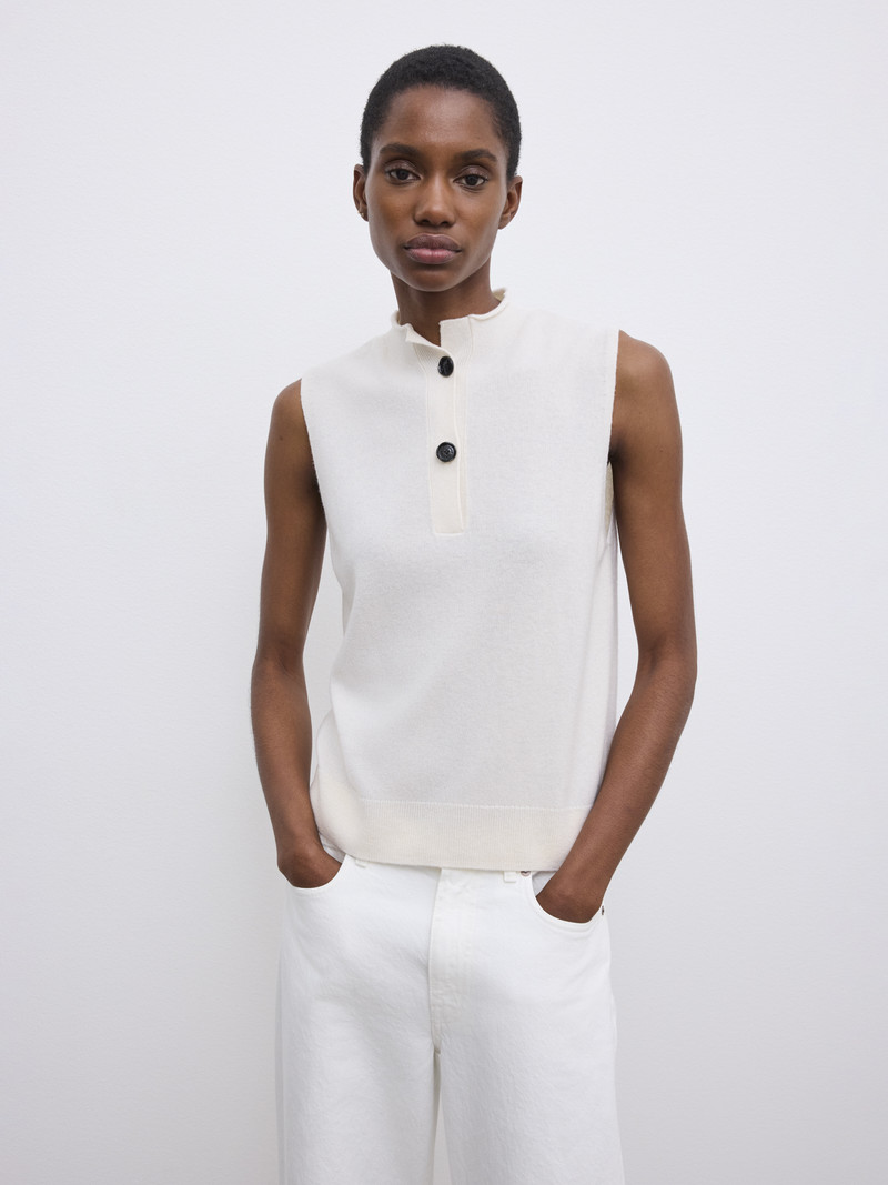 Sleeveless Knit top cashmere blend 4