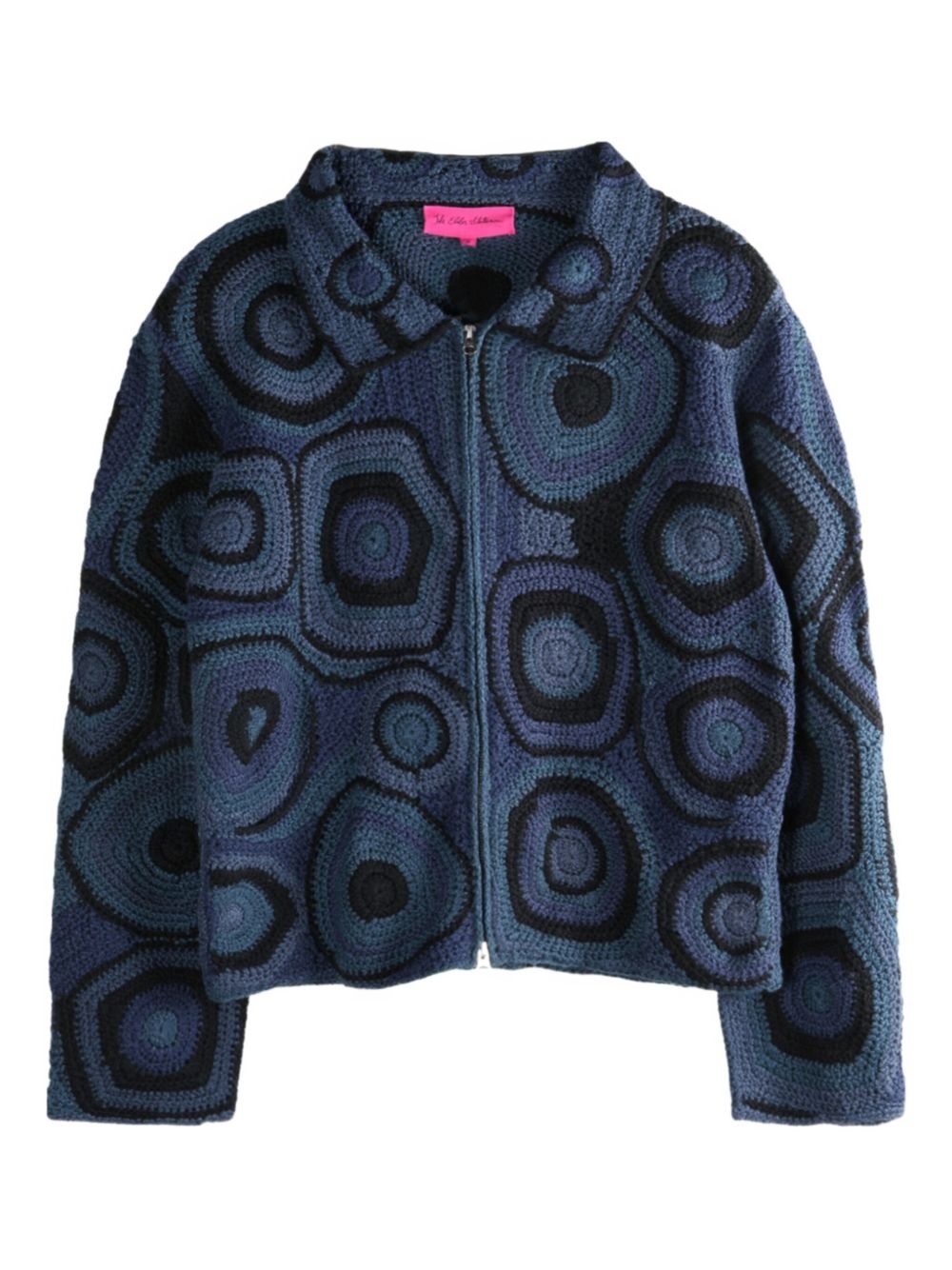 Strata crochet-patterned zip jacket - 1