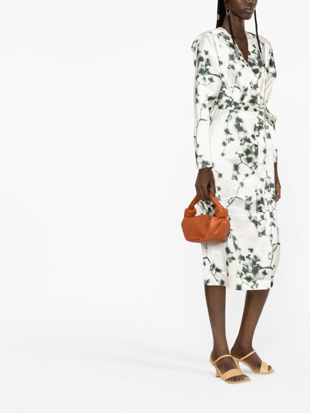 abstract floral-print midi dress - 2