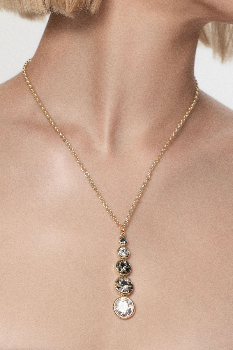 14kt Gold Plated Crystal Teardrop Pendant Necklace 1