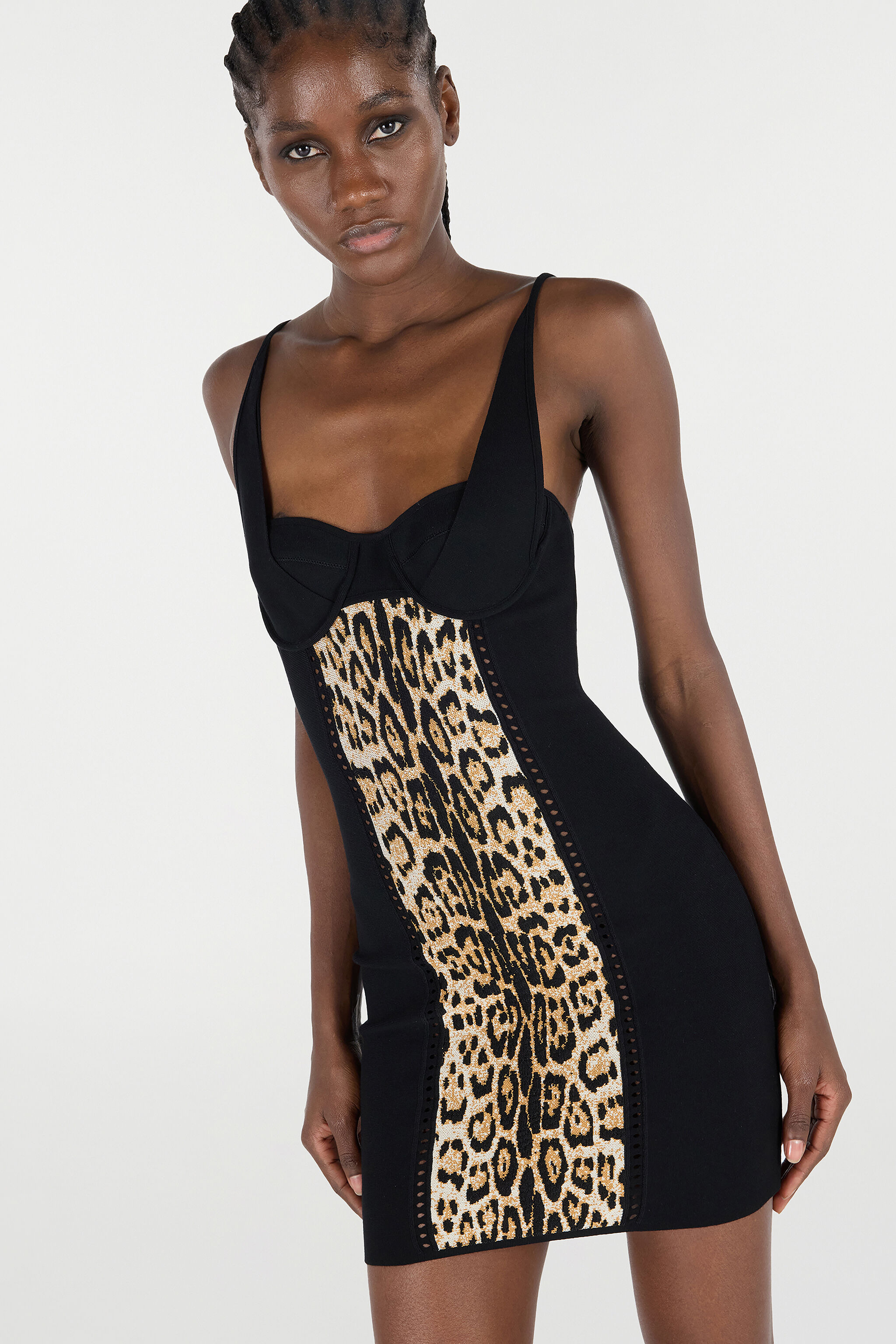 Mini Dress With Jaguar Skin Pattern - 6