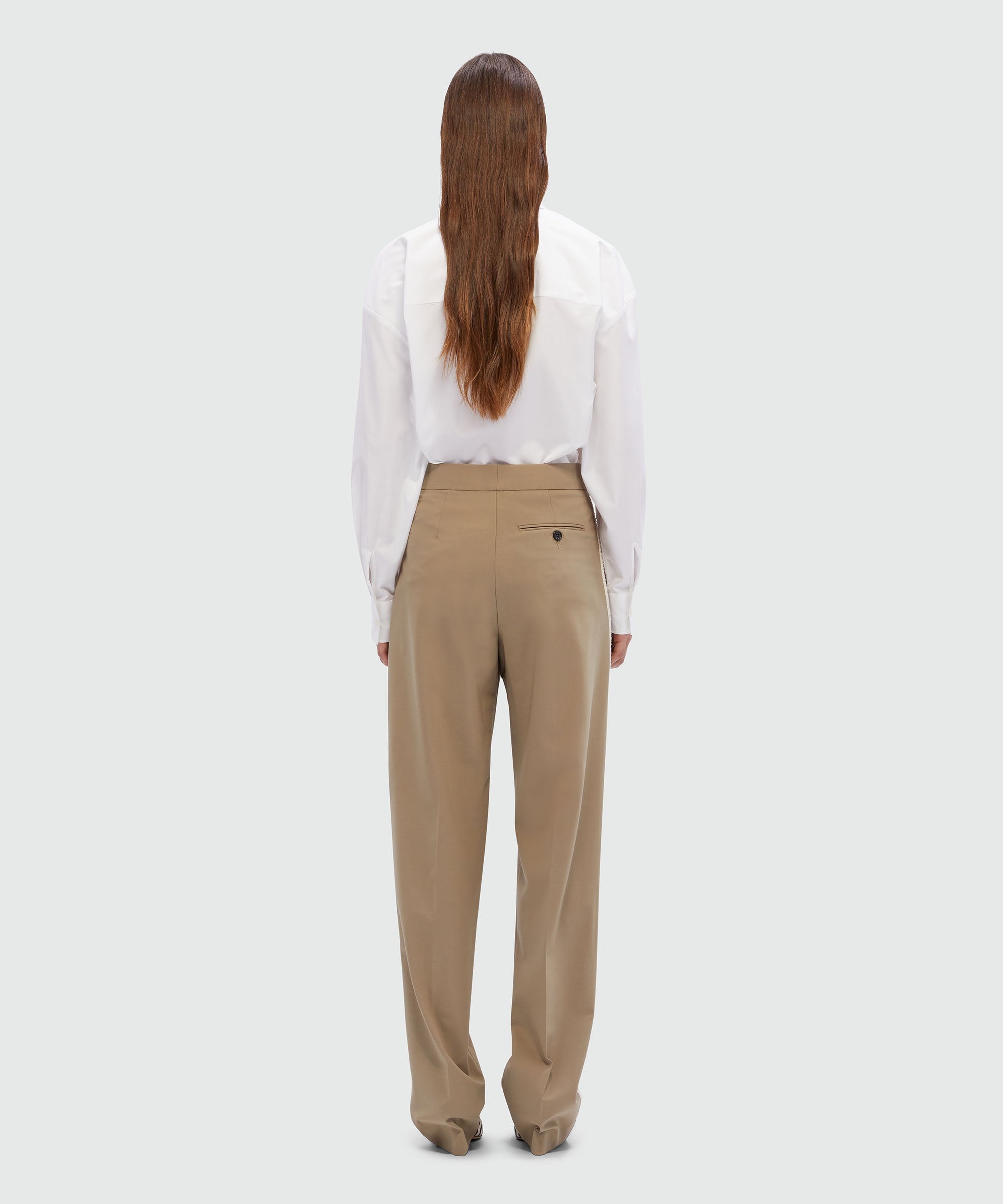 Wool trousers with decorative band - 3