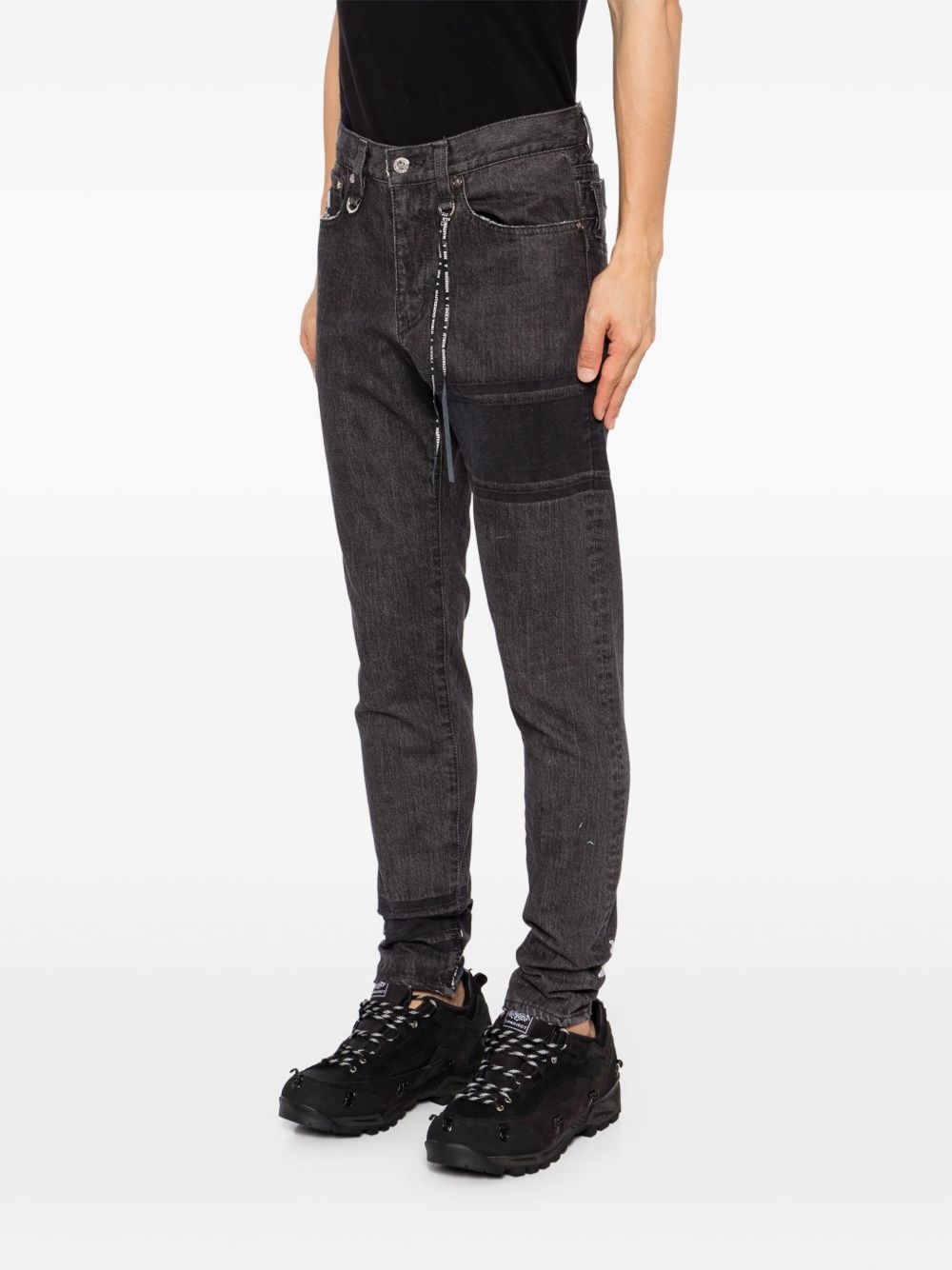 logo-embroidered skinny jeans - 3