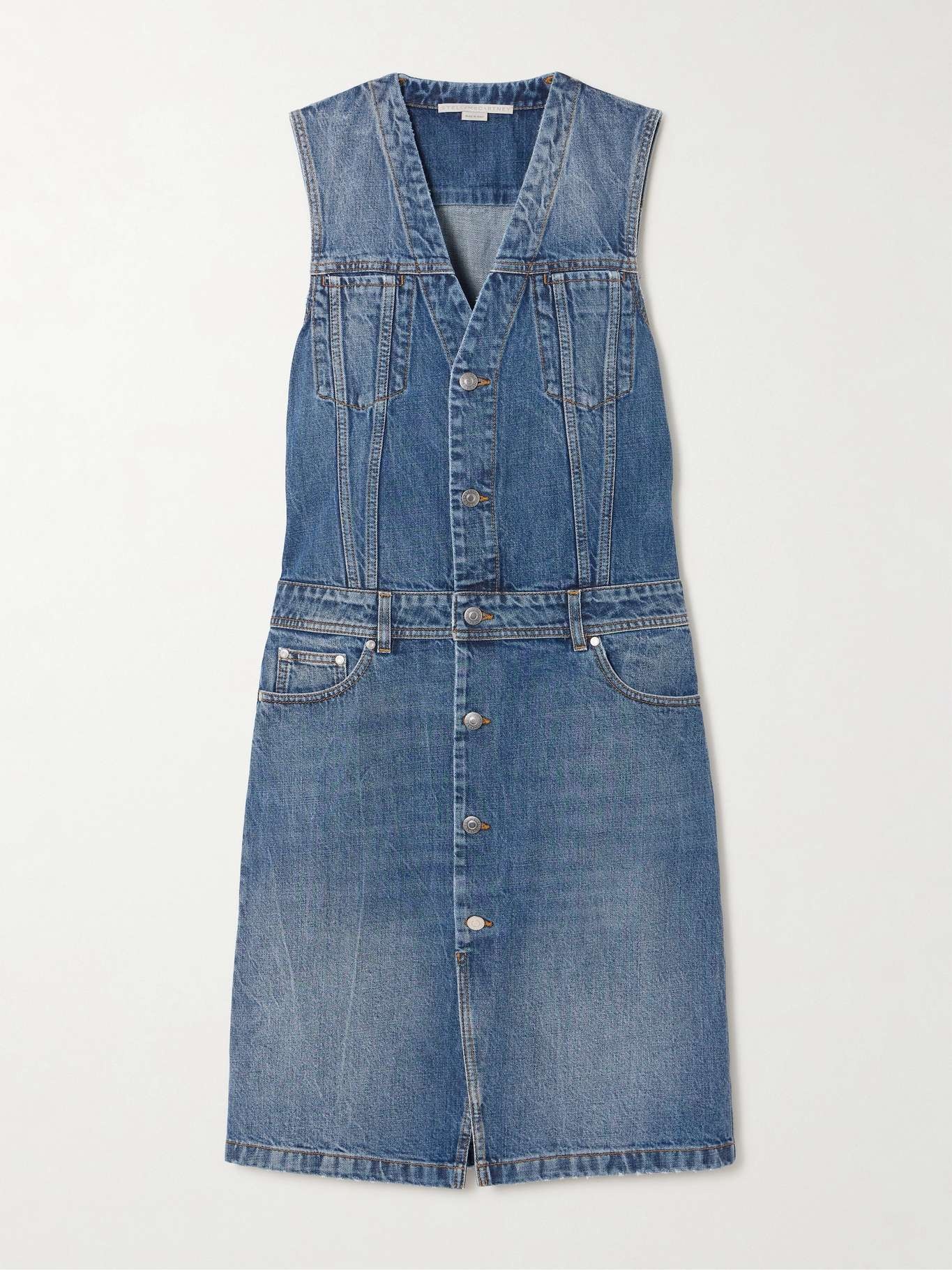 + NET SUSTAIN organic denim midi dress - 1