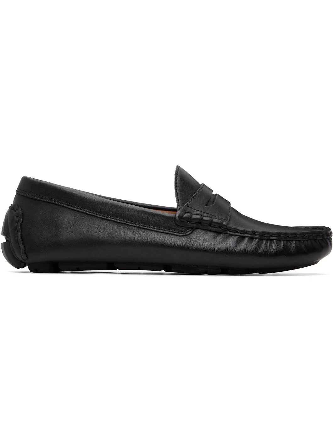 Black Anders Leather Driver Loafers - 1