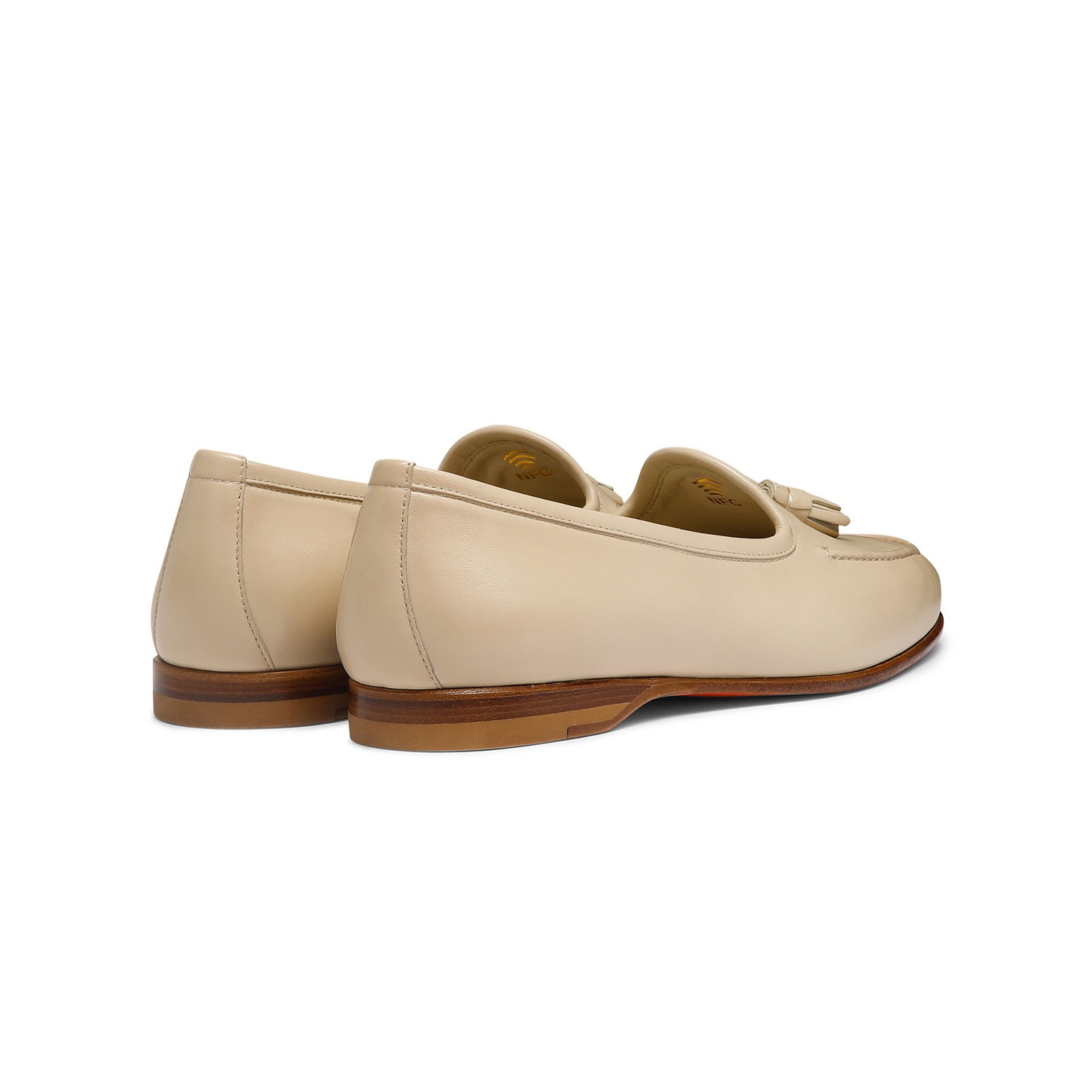 Women's white leather Andrea tassel loafer - 3