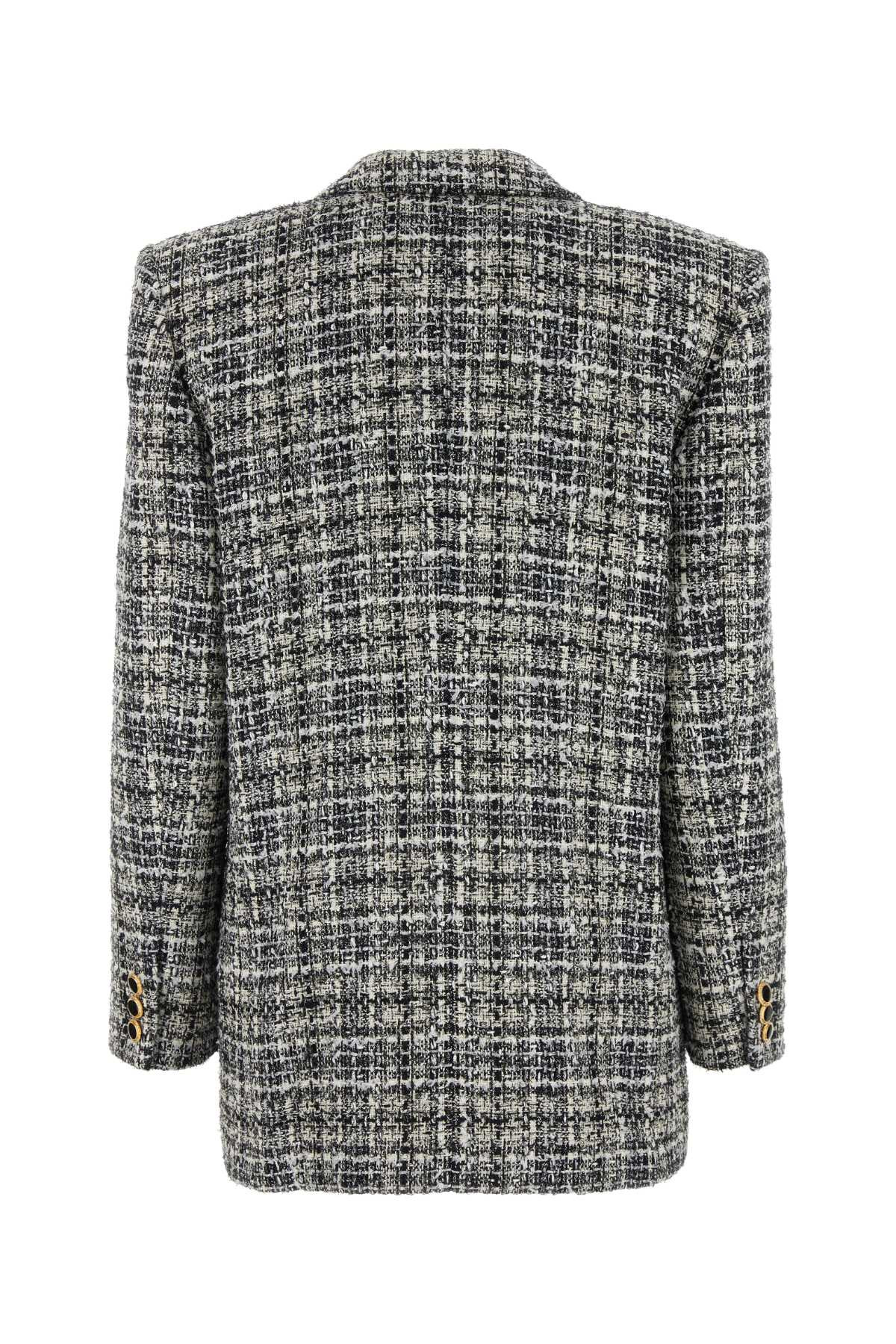 Alessandra Rich Women Embroidered Tweed Oversize Blazer - 2