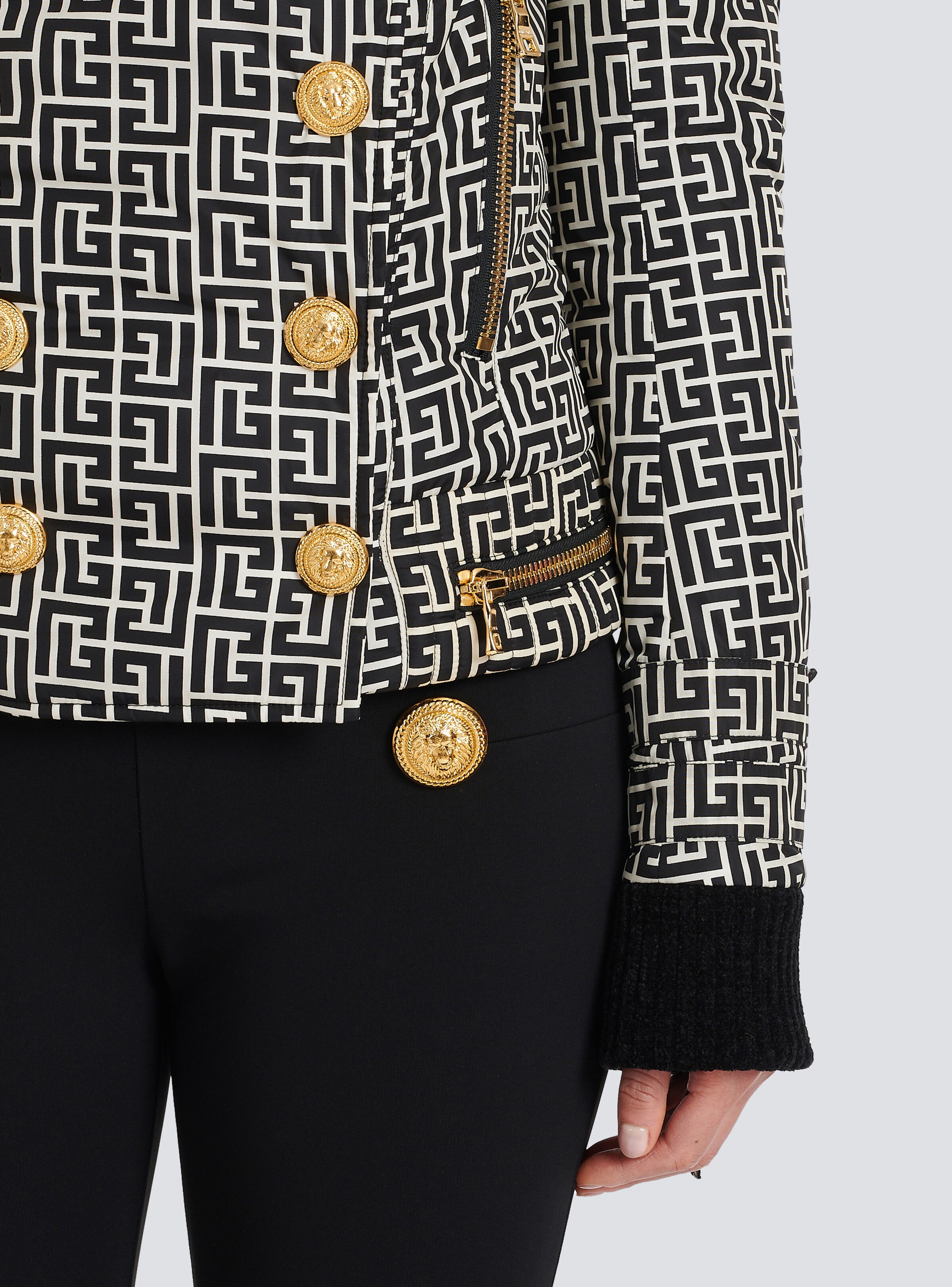 Balmain monogram print jacket - 8