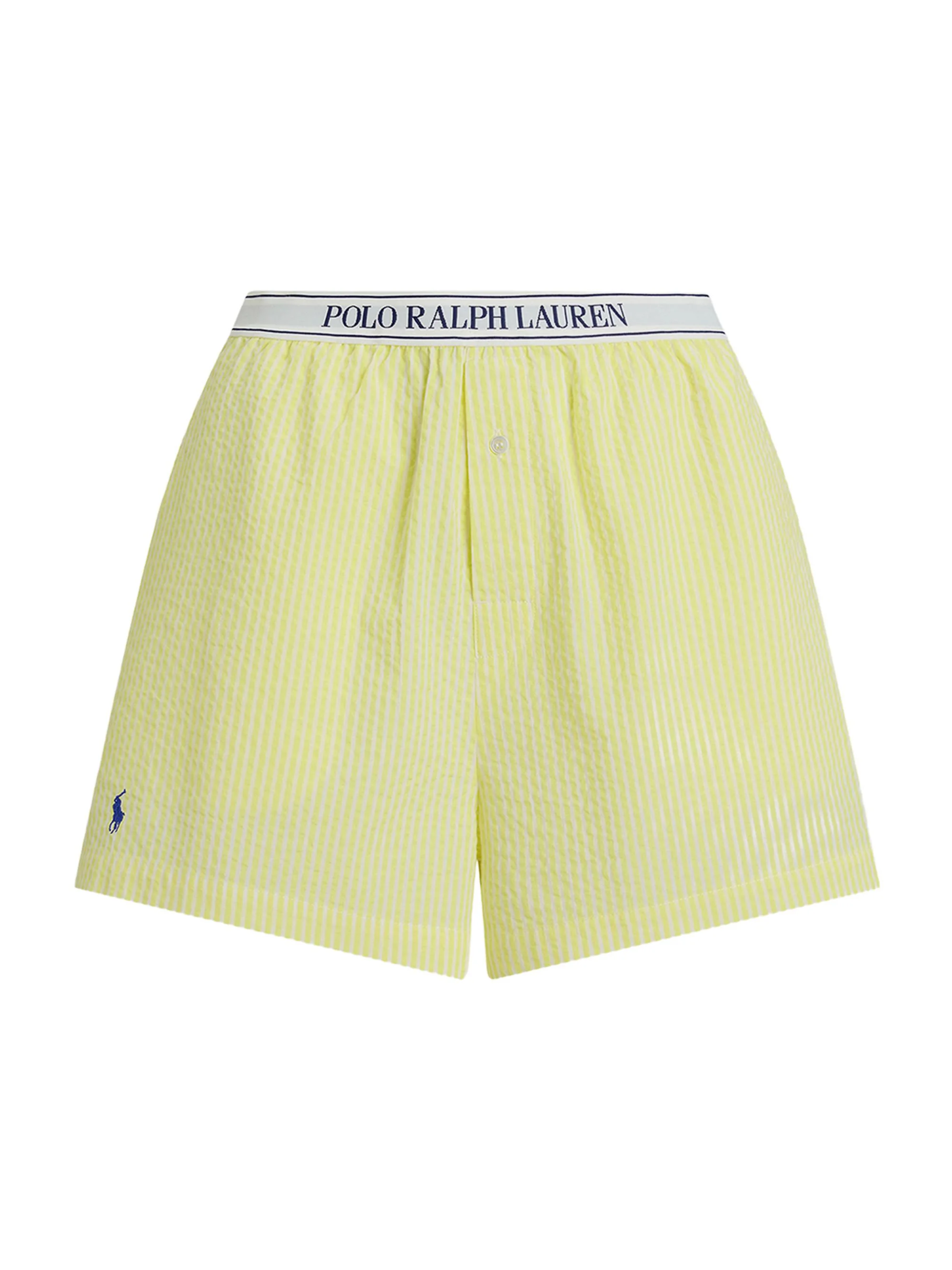 Women's Seersucker Logo Waistband Boxer Shorts - Lemon Verbina - 1
