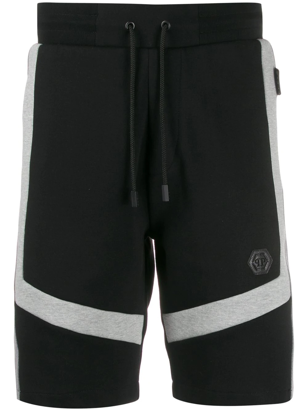 contrasting stripe track shorts - 1