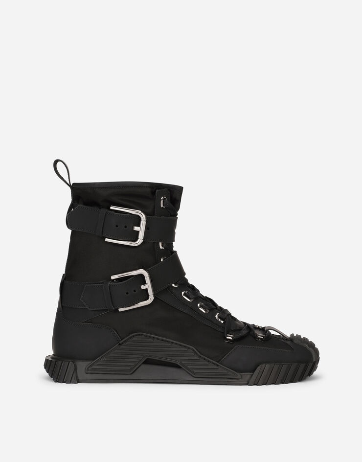 Rubberized calfskin and nylon NS1 high-top sneakers - 1