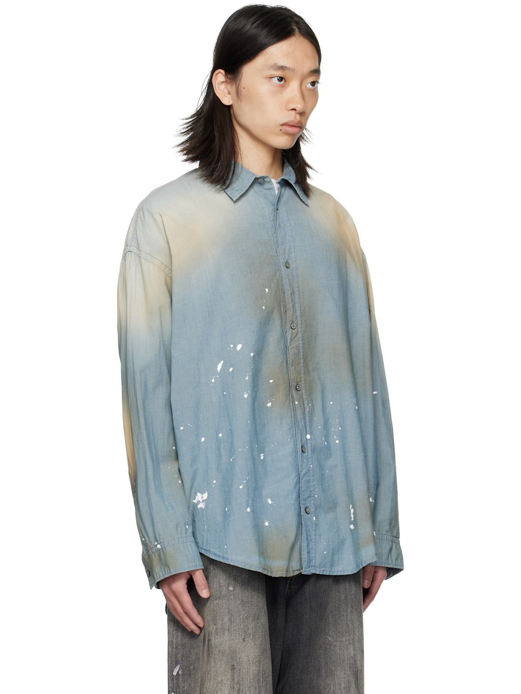 Blue Button-Up Shirt - 2