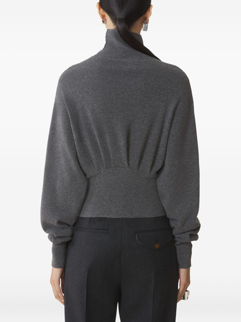 safety-pin-detail asymmetric sweater - 4
