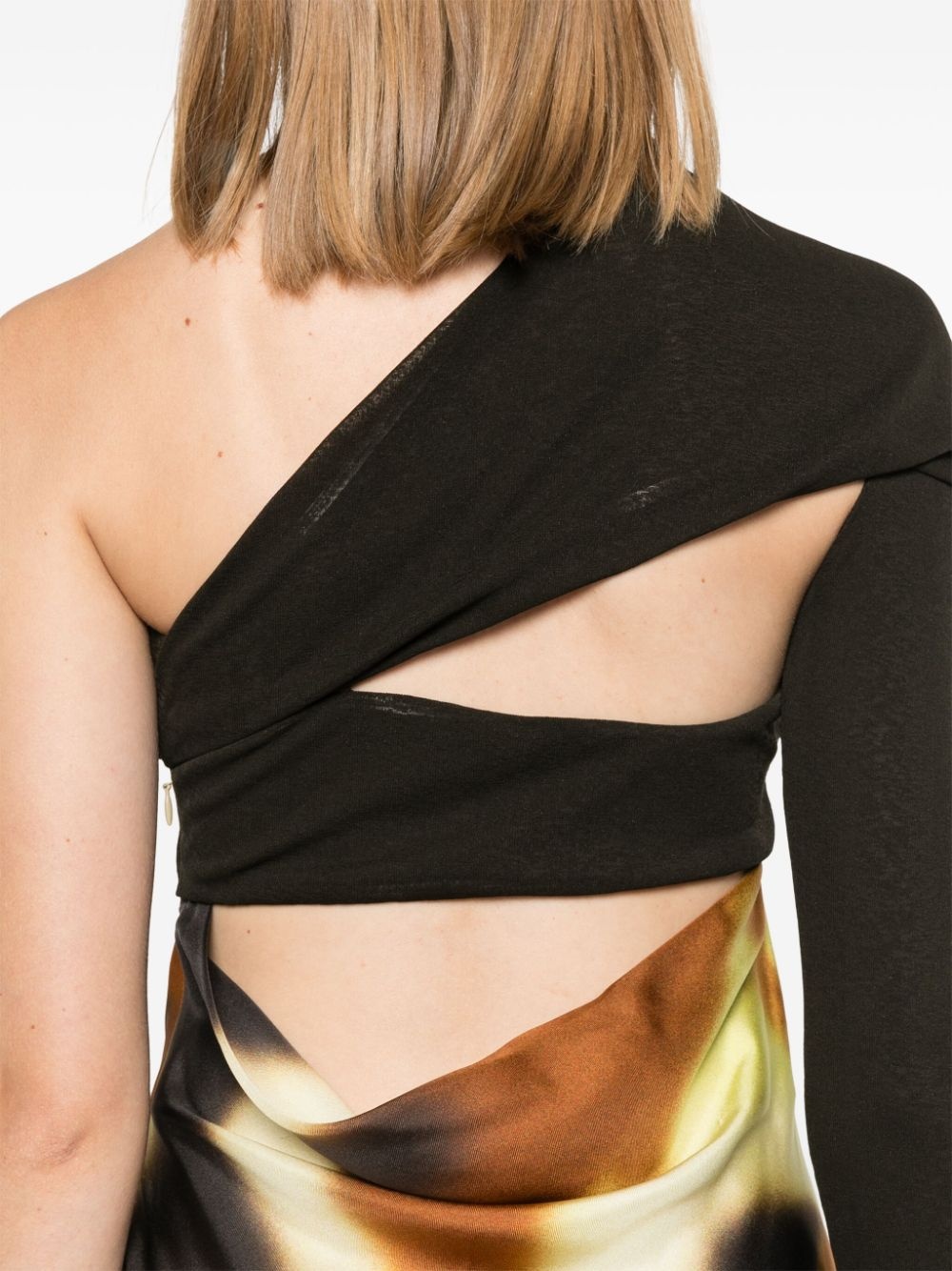 draped-detail open-back midi dress - 5