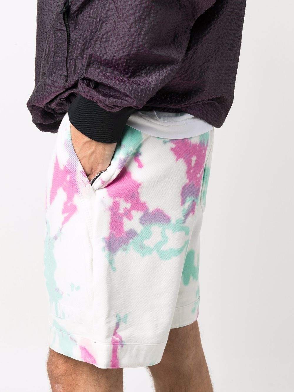 tie-dye drawstring shorts - 5